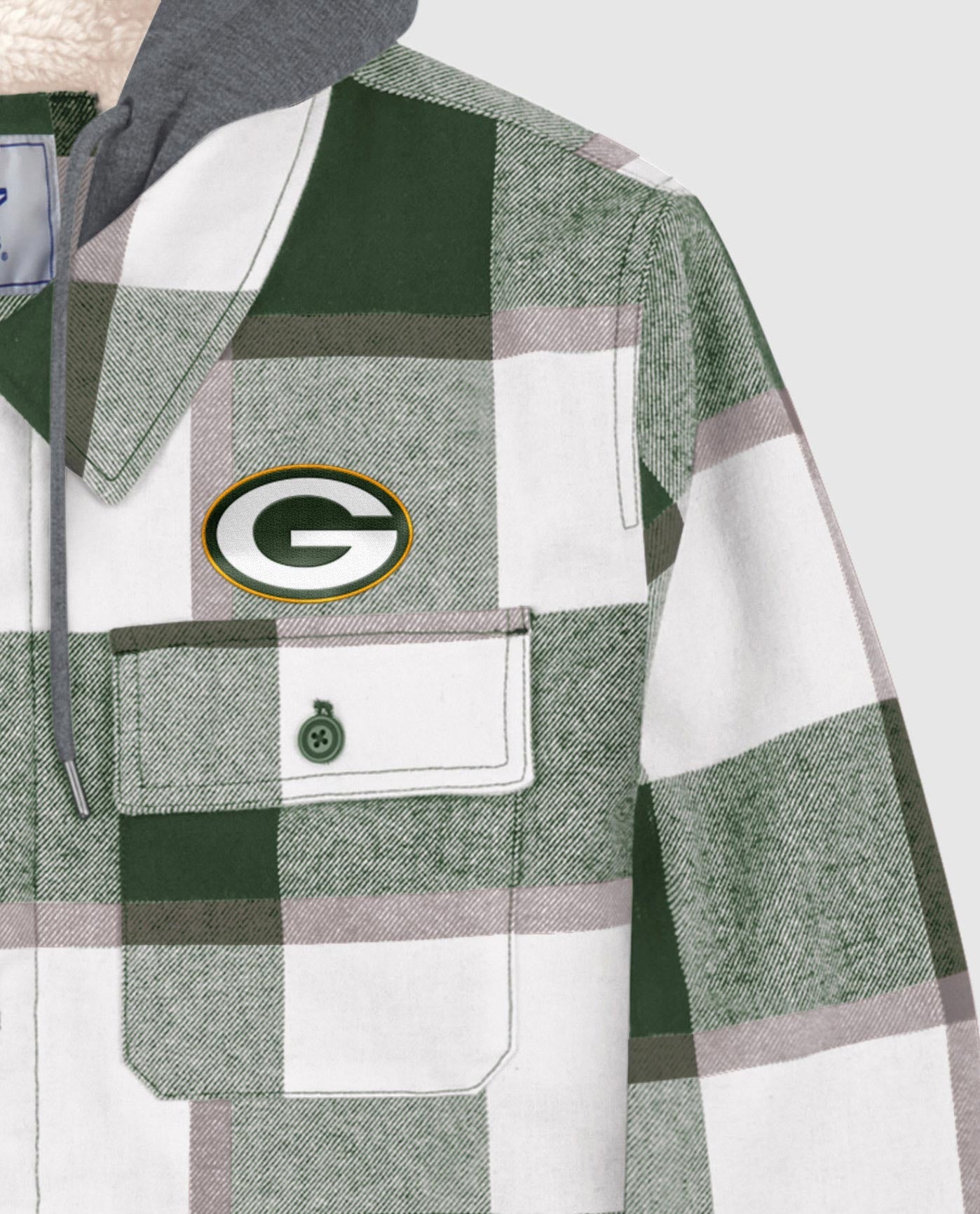 Men's Starter Green Green Bay Packers Sherpa Lined Plaid Jacket