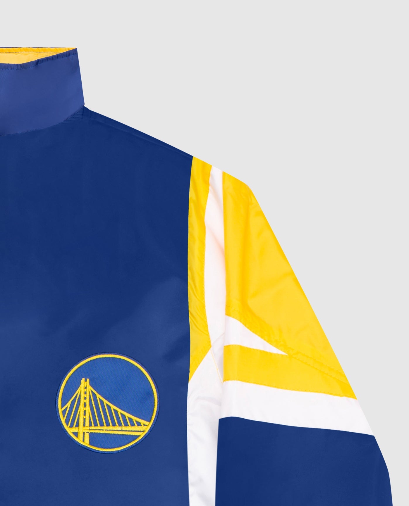 Team Logo And Sleeve Of Golden State Warriors Nylon Full-Zip Jacket | Warriors Blue