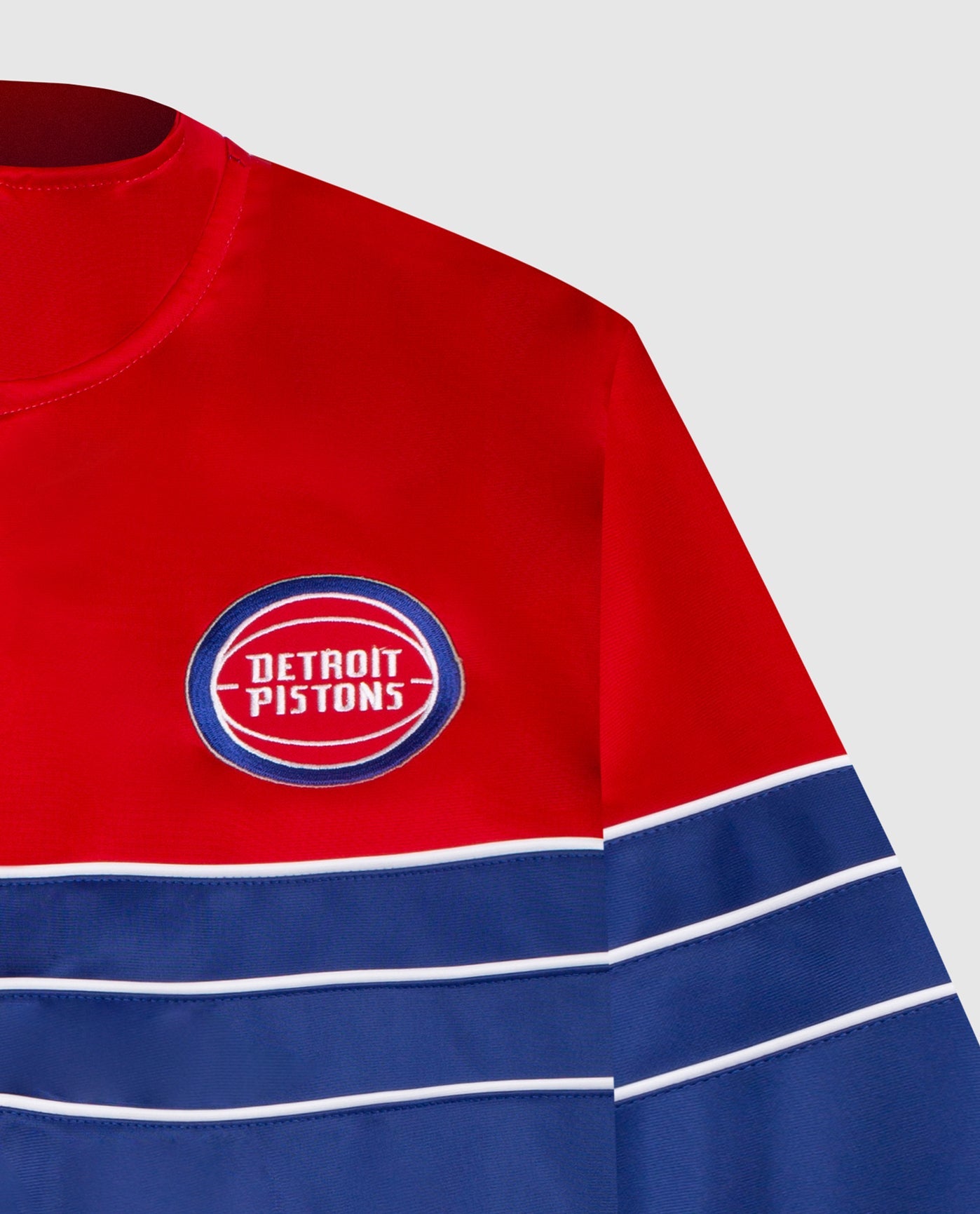 Team Logo And Sleeve Of Detroit Pistons Knit Full-Zip Jacket | Pistons Blue