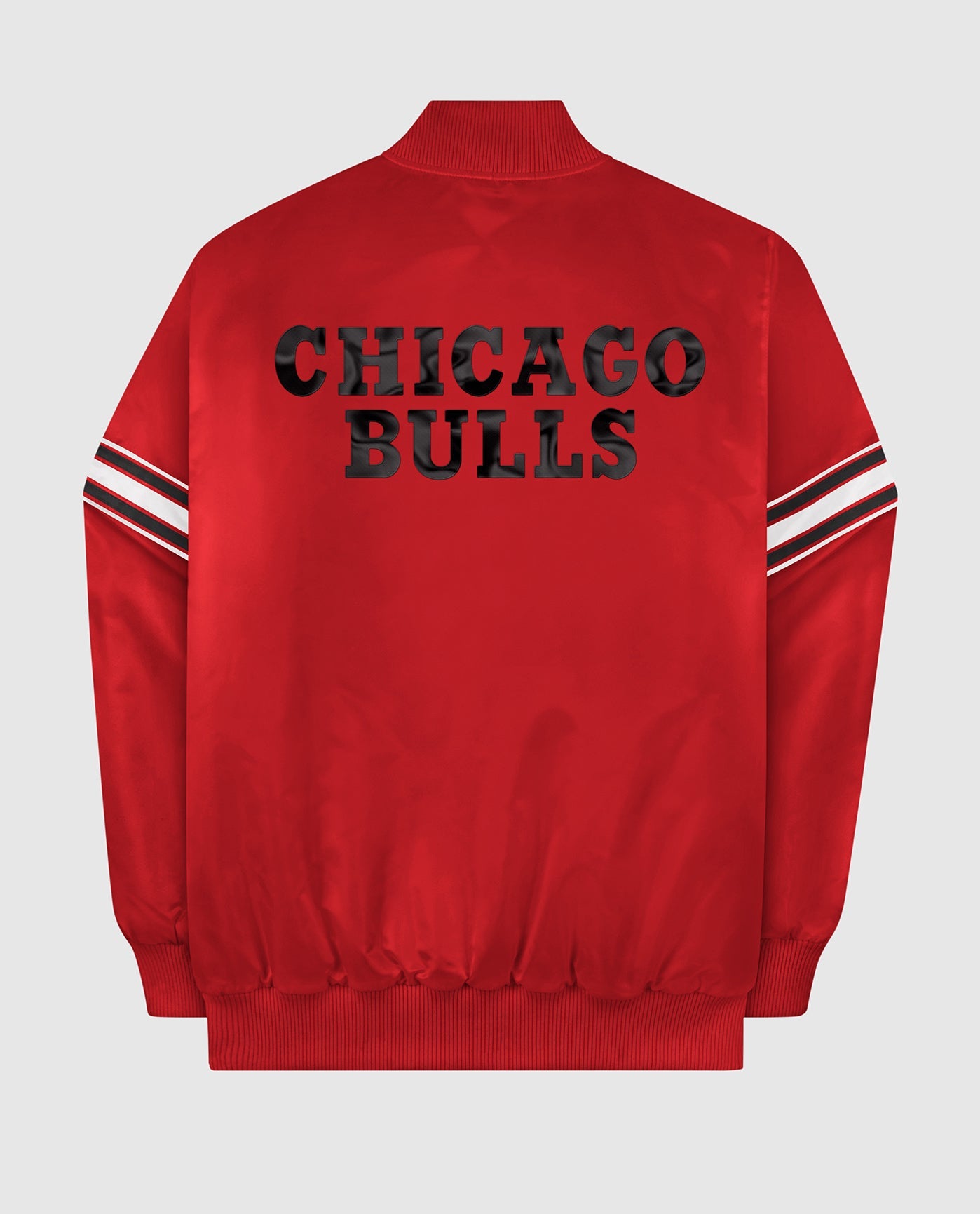 Unisex Chicago bulls logo baseball varsity jacket red body and