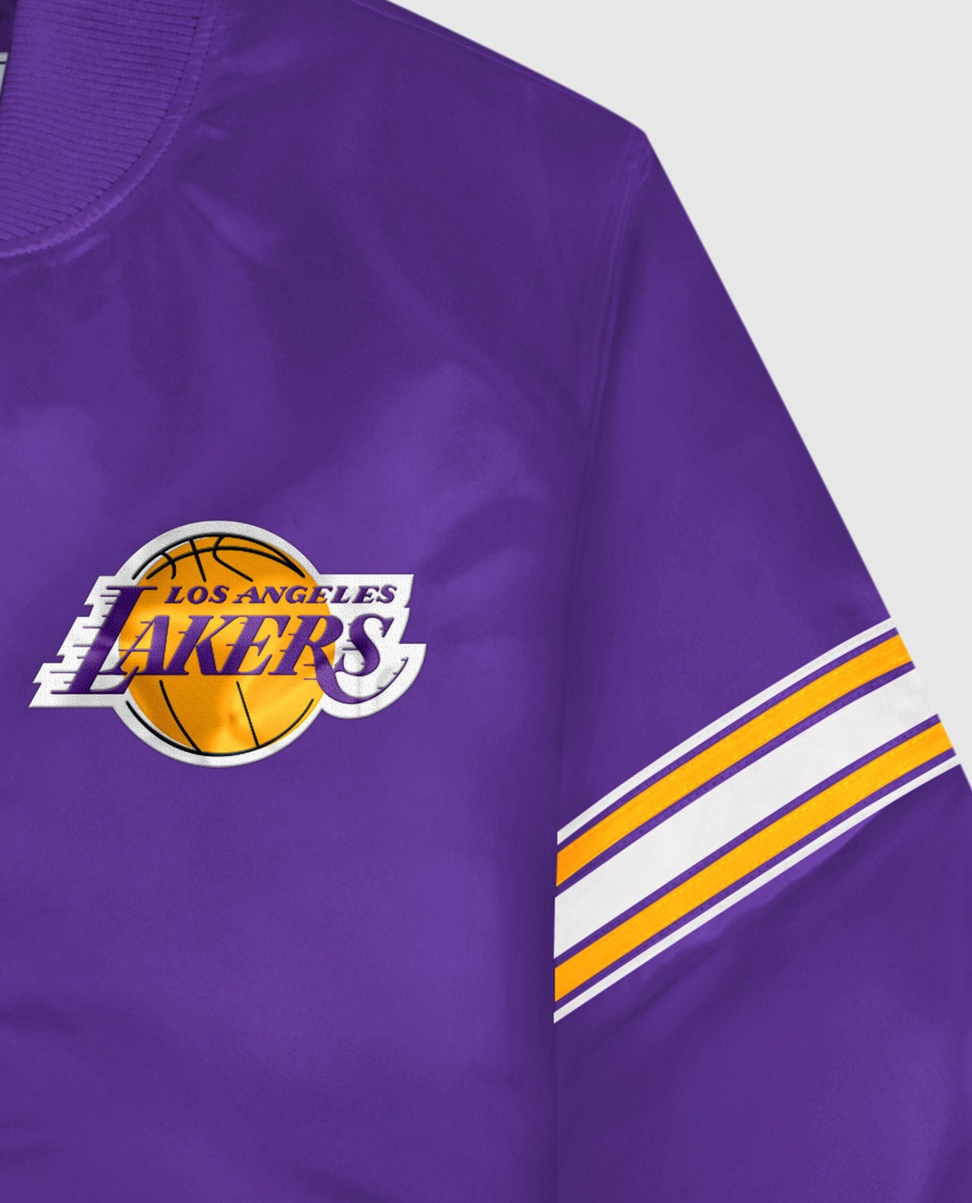 Men's Starter Purple/Gold Los Angeles Lakers Fast Break Satin Full-Snap Jacket