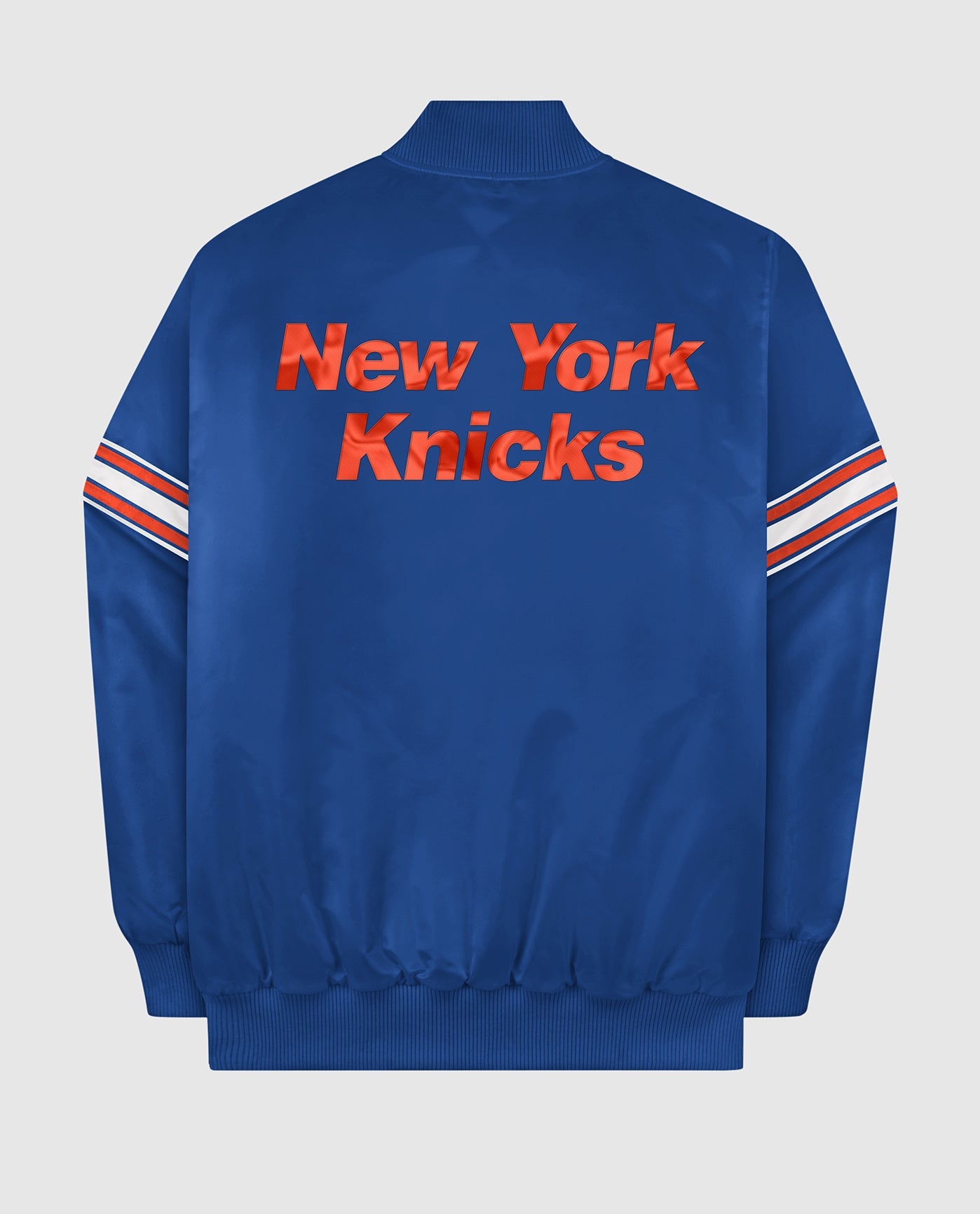 Men's Starter Blue New York Knicks Varsity Satin Full-Snap Jacket