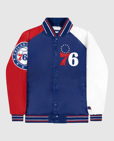 Philadelphia 76ers Varsity Satin Full-Snap Jacket