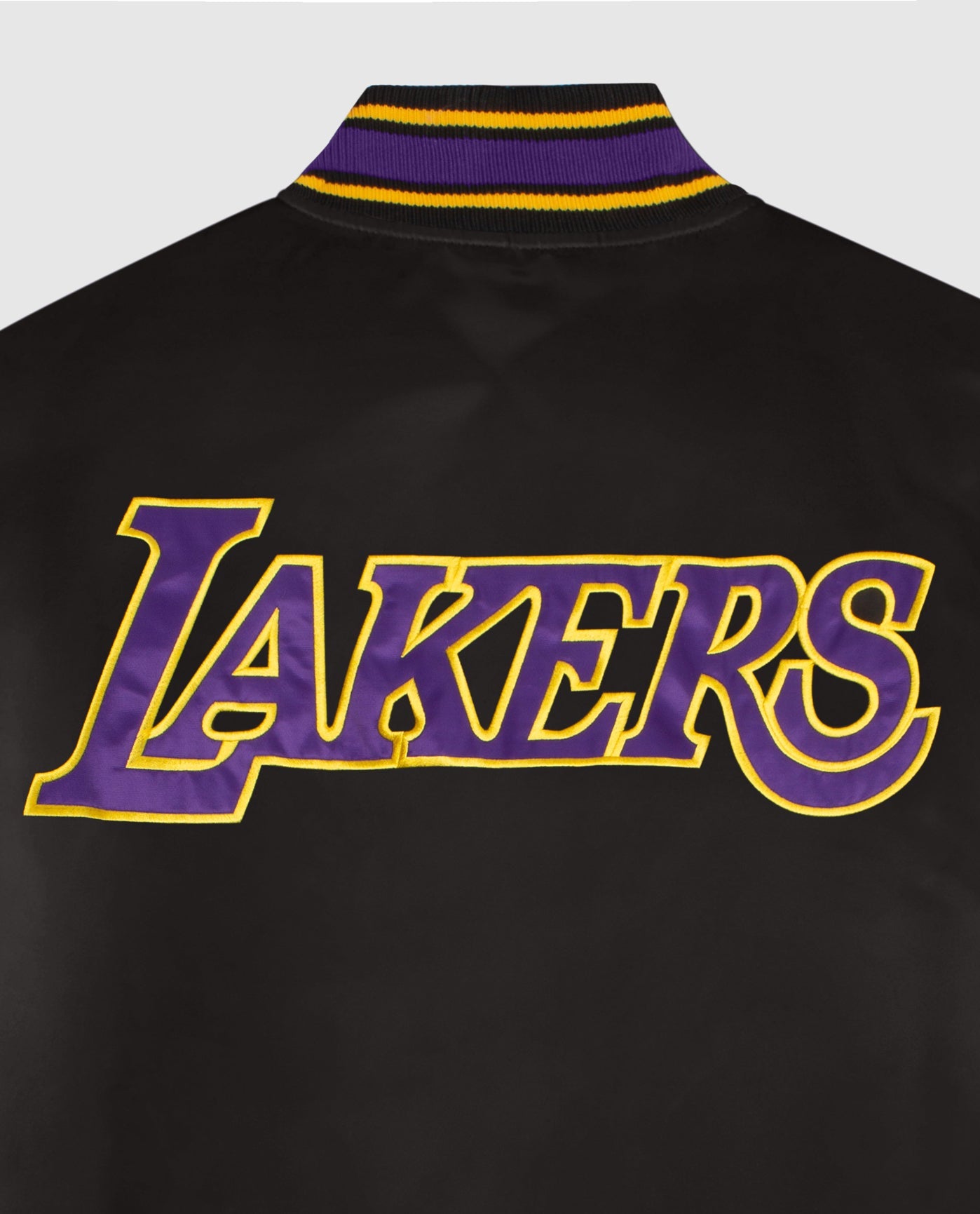 Team Name on Back of Los Angeles Lakers Satin Full-Snap Jacket | Lakers Purple