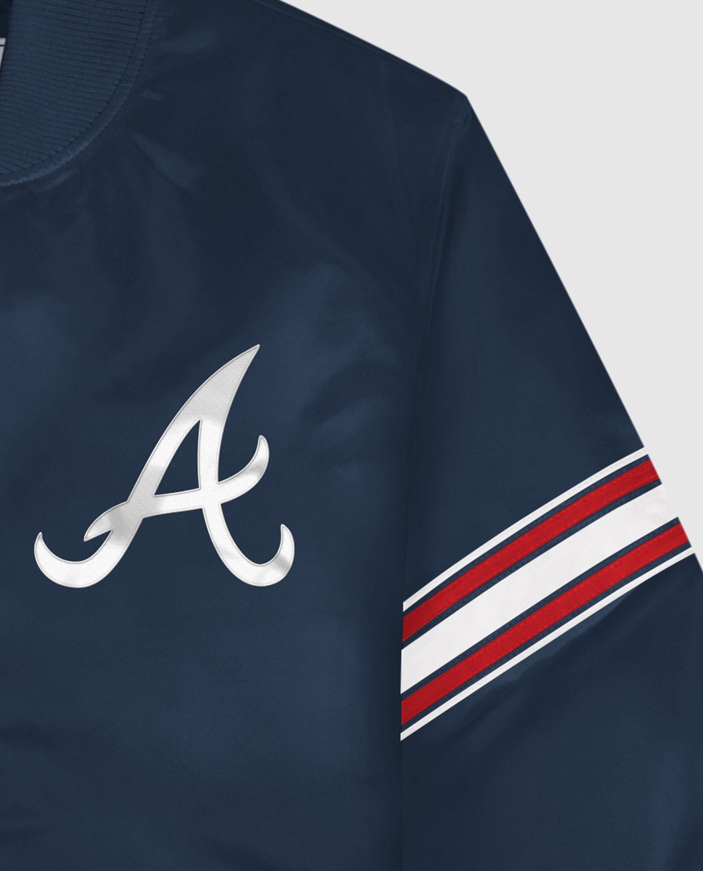 Atlanta Braves Twill Applique Logo And Color Stripe Sleeve | Braves Navy