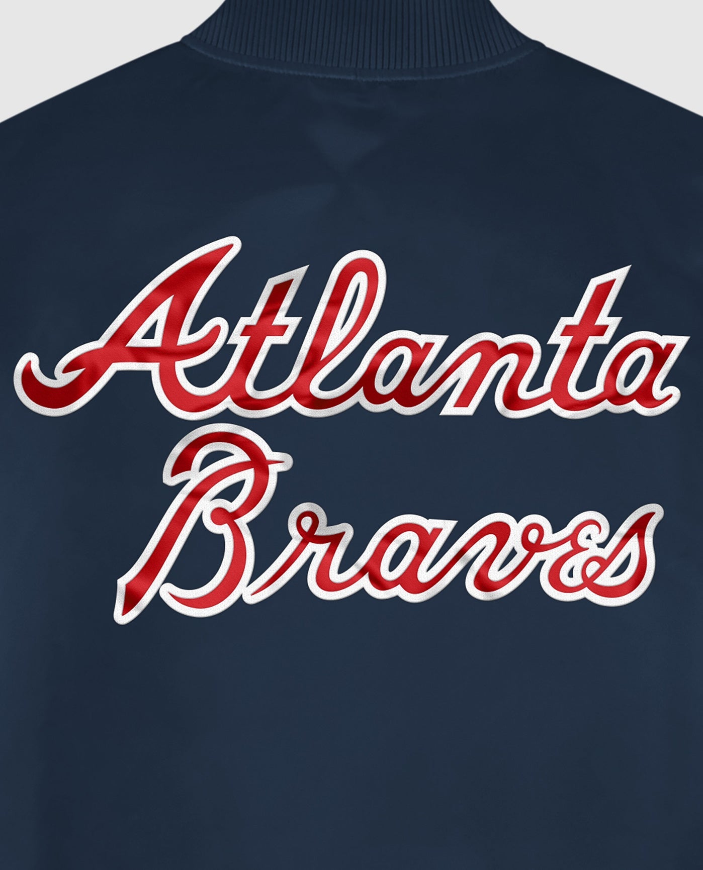 Men's Starter Navy Atlanta Braves Varsity Satin Full-Snap Jacket