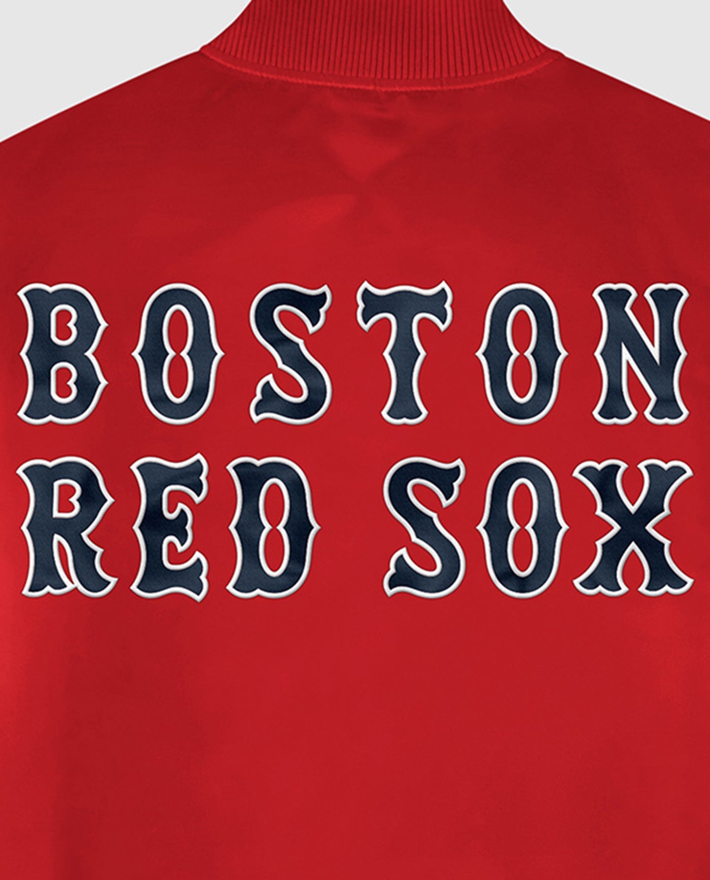 Team Name on Back of Boston Red Sox Satin Full-Snap Jacket | Red Sox Red