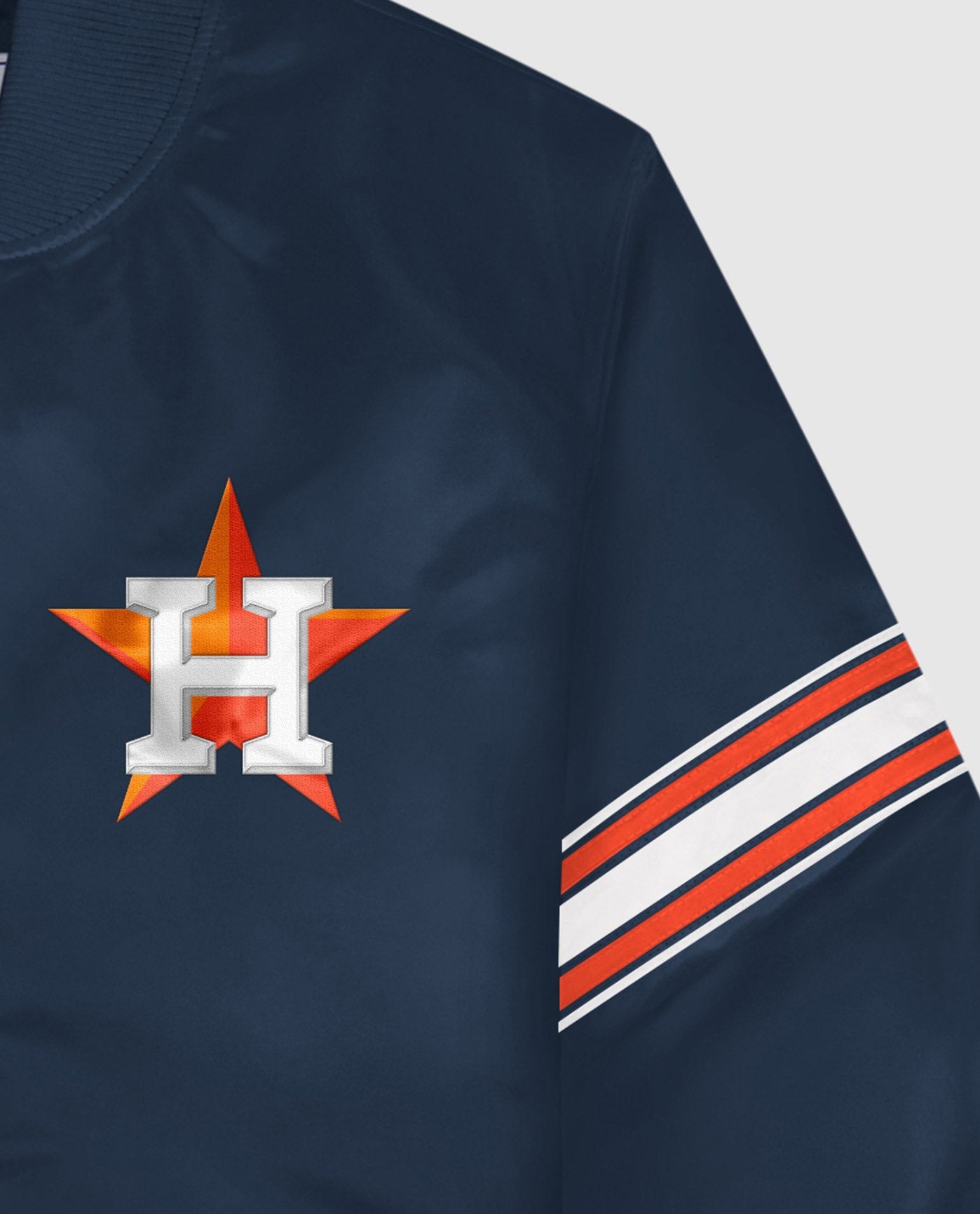 Houston Astros Starter Vintage Varsity Satin Full-Snap Jacket - Navy/Cream