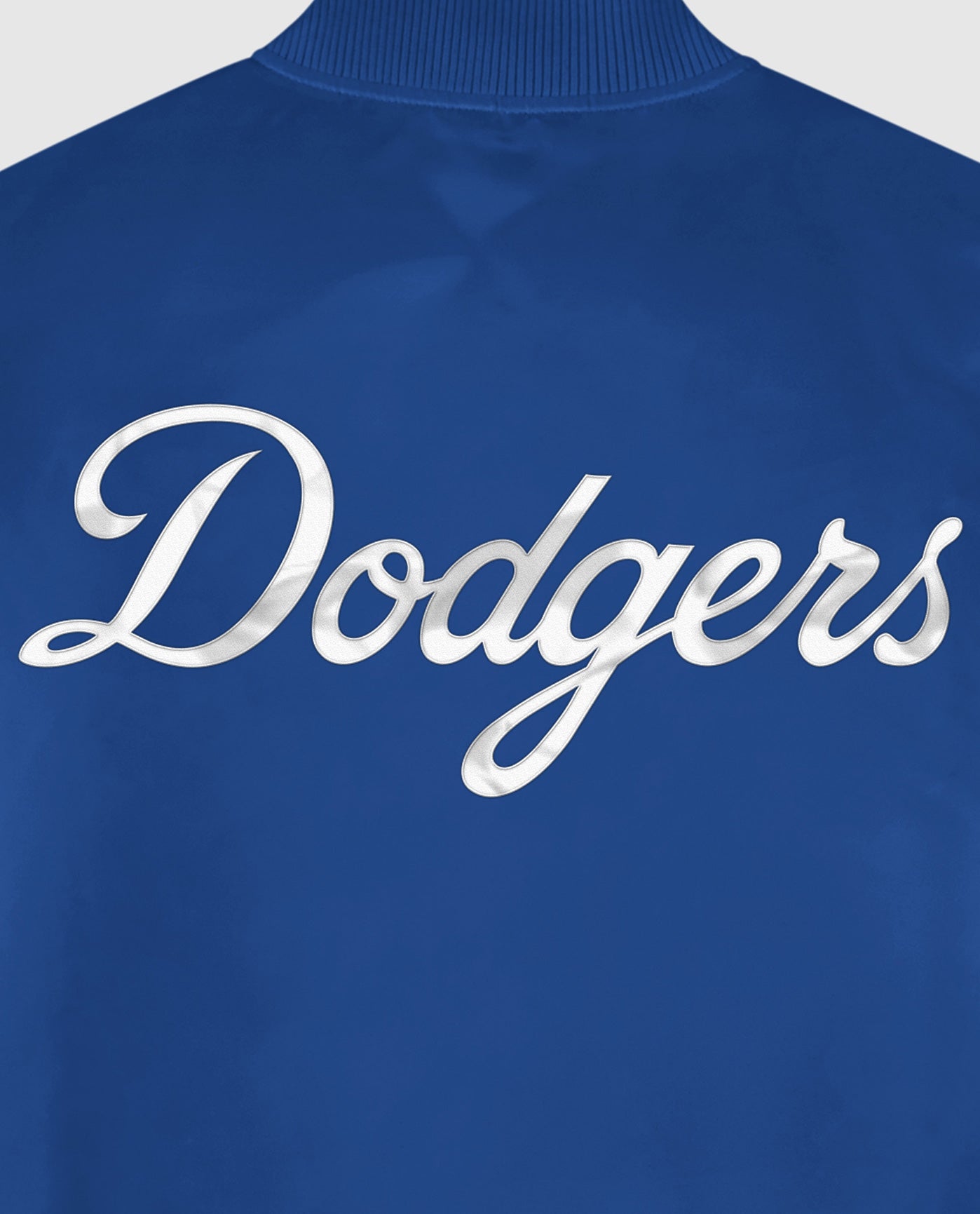 LA Dodgers M&N Lightweight Satin Jacket Wordmark Blue - The Locker