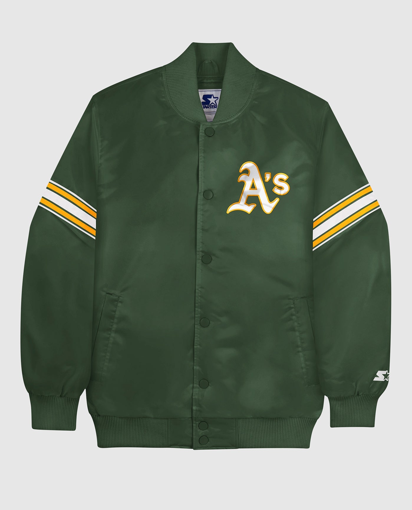 Starter Oakland Athletics Varsity Satin Full-Snap Jacket XL / Athletics Green Mens Outerwear