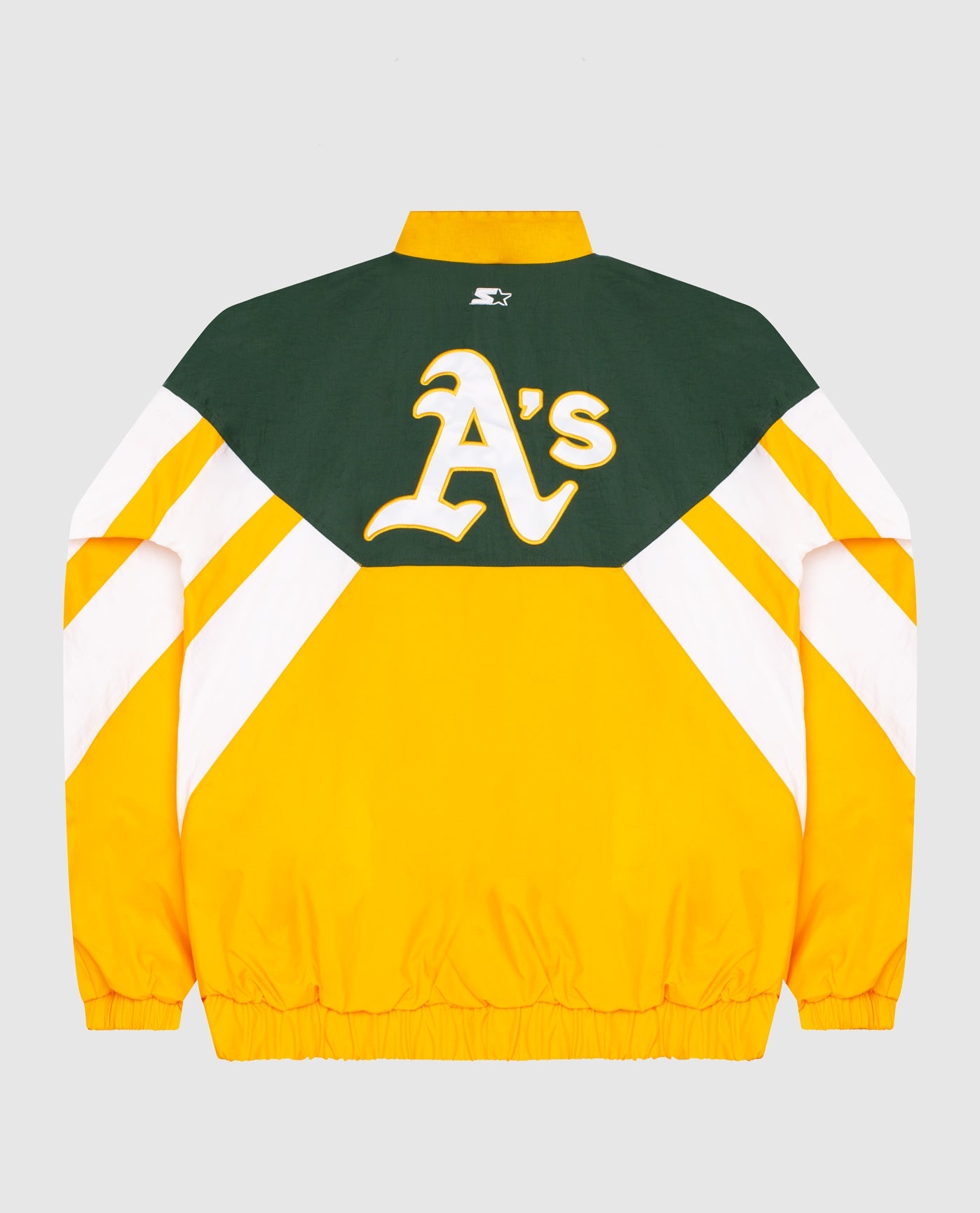 Back Of Oakland Athletics Nylon Half-Zip Jacket | Athletics Green