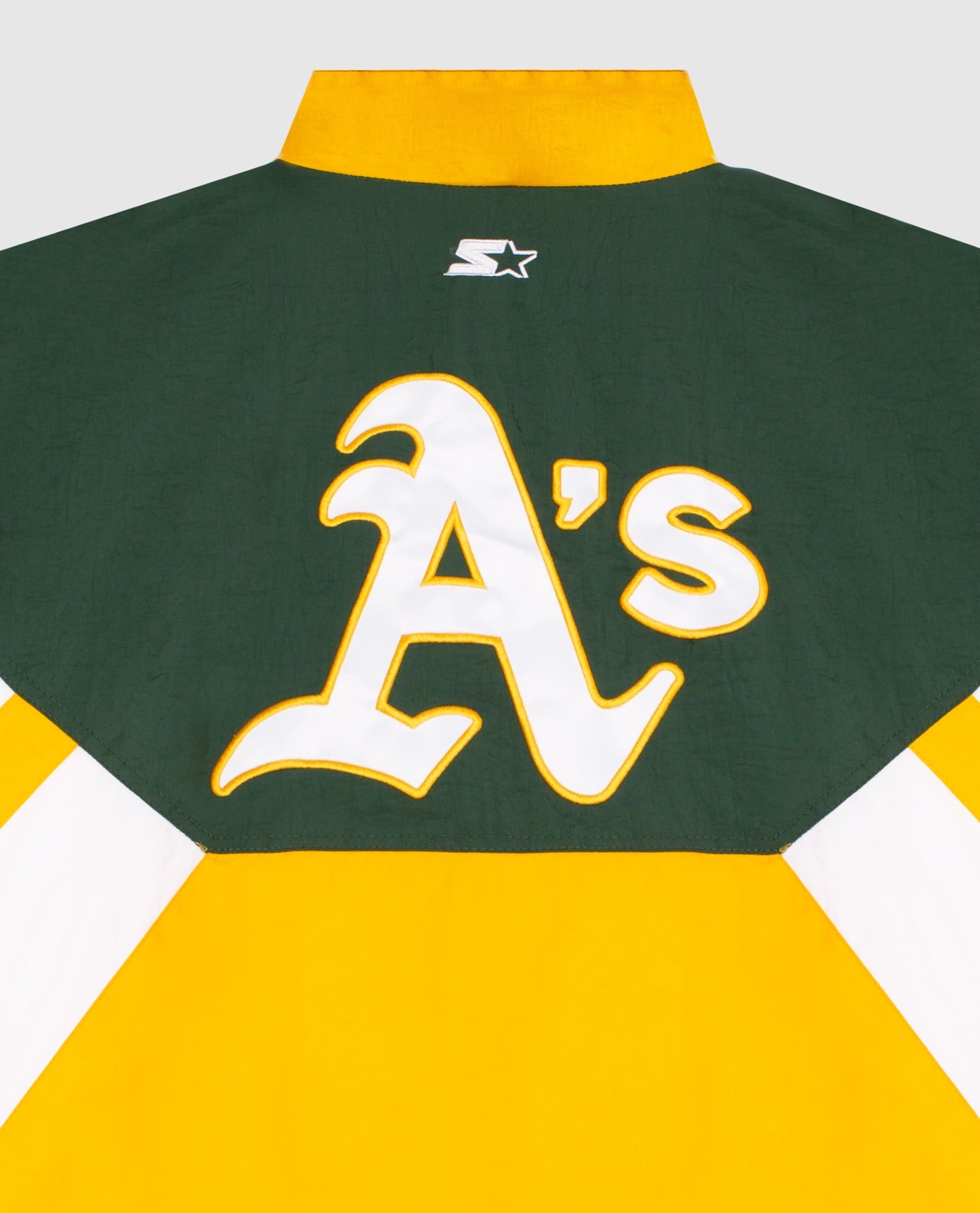 Oakland Athletics Stitches Anorak Hoodie Half-Zip Jacket - Green/Gold
