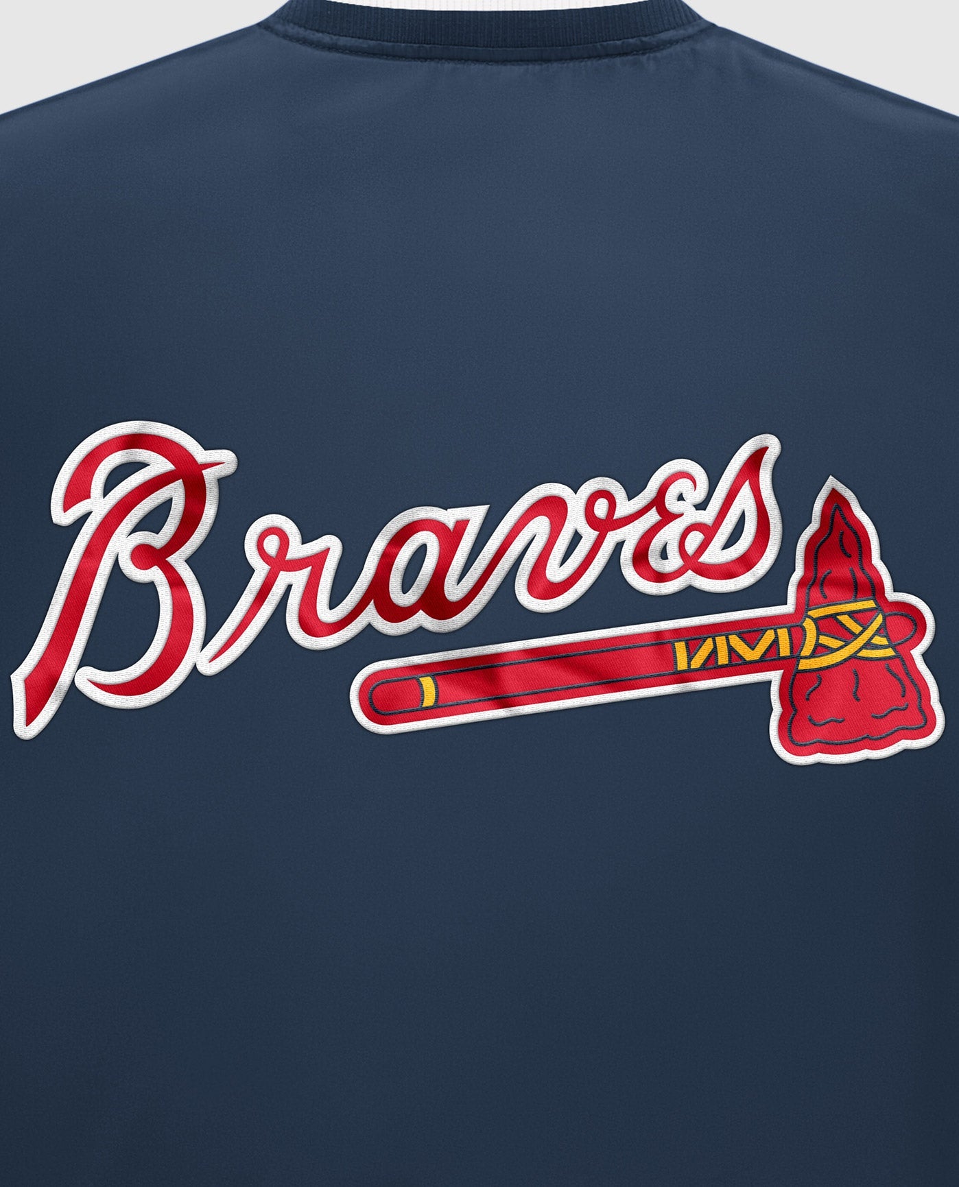 Men's Atlanta Braves Starter Navy/Cream Vintage Varsity Satin Full-Snap  Jacket