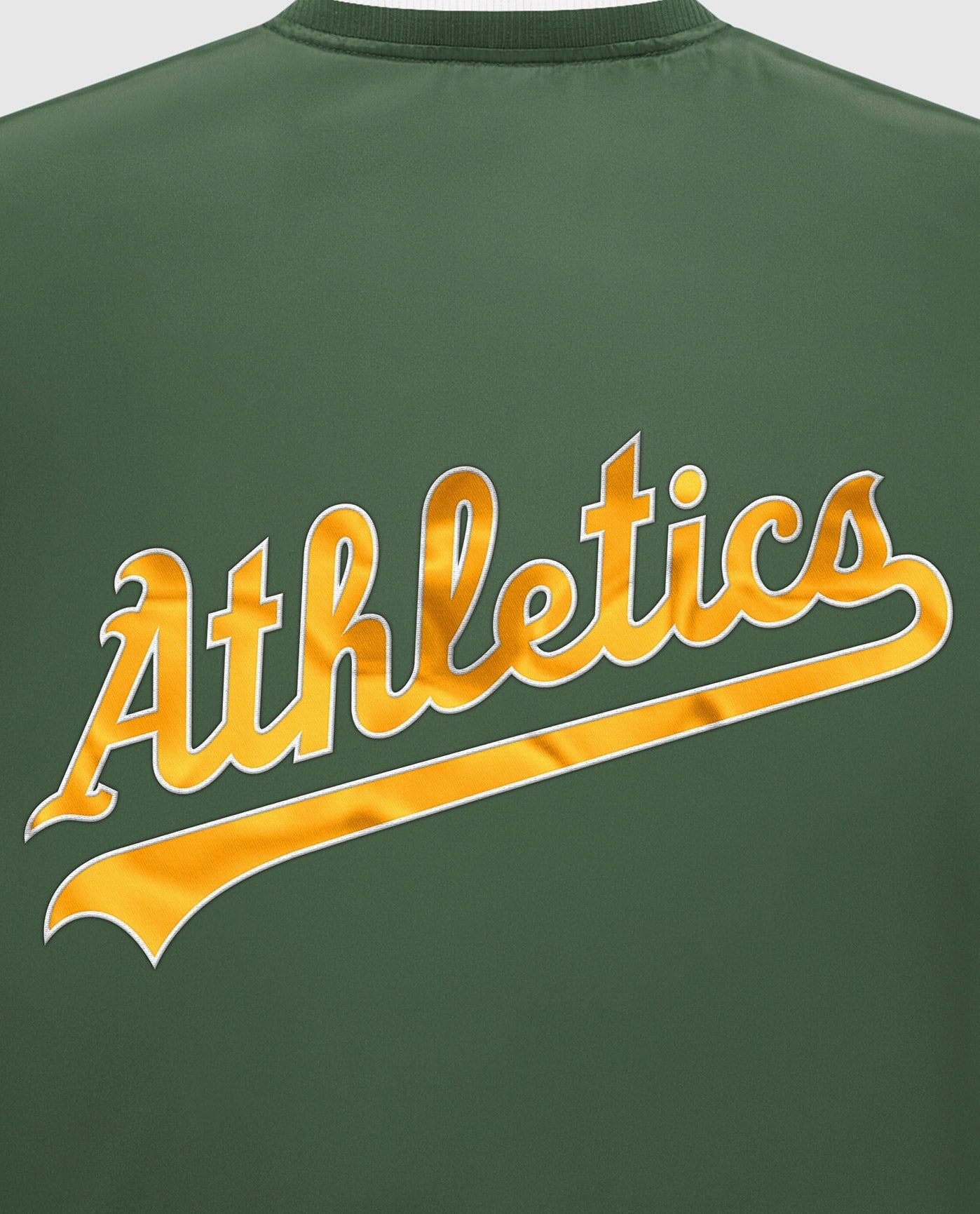MLB Off White and Green Oakland Athletics Varsity Baseball Jacket