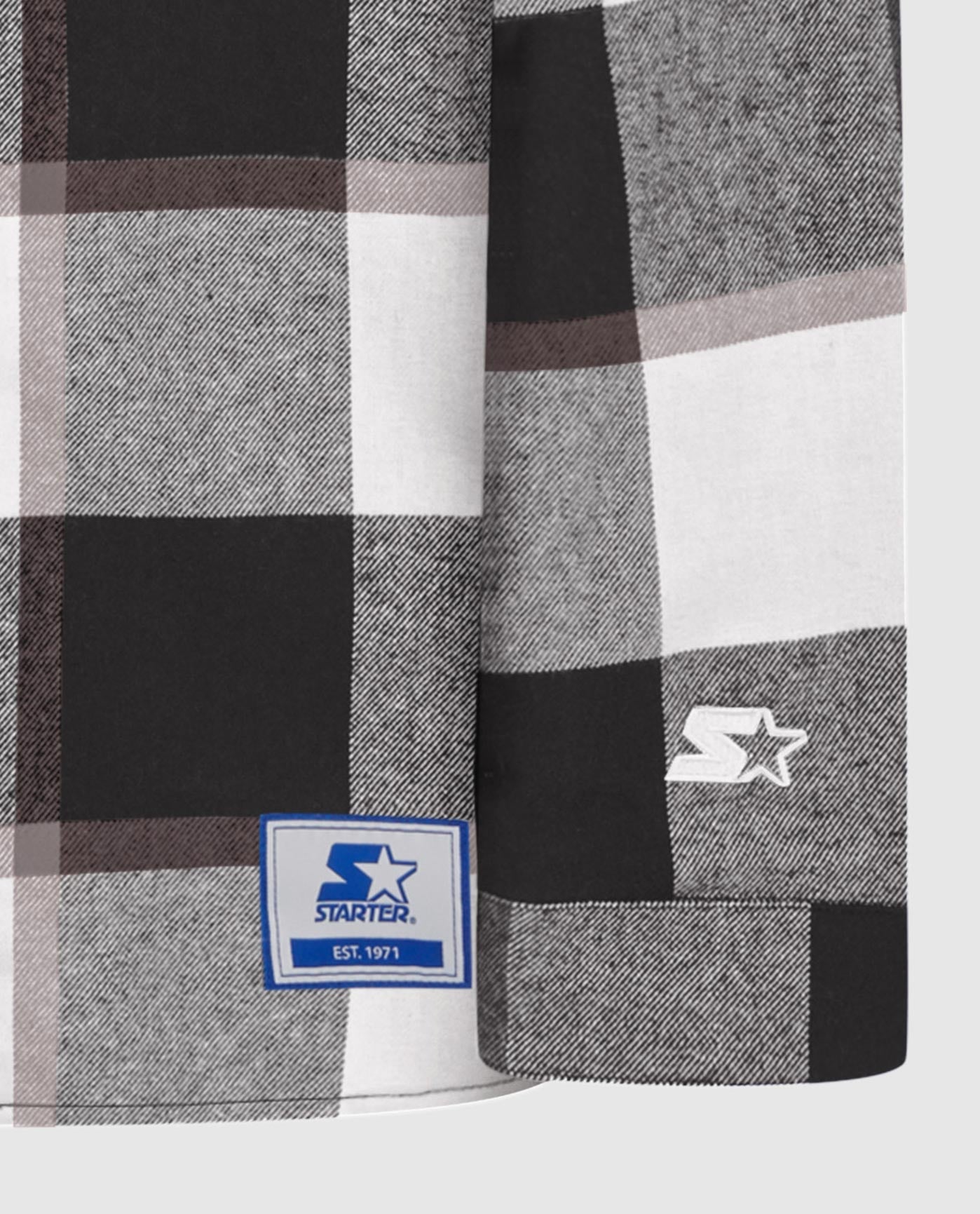 Starter Logo on Sleevecuff of Colorado Rockies Cotton Flannel Full-Snap Jacket | Black