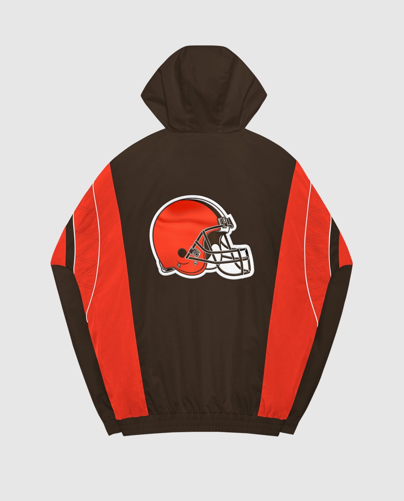 Back Of Cleveland Browns Home Team Half-Zip Jacket | Browns Brown