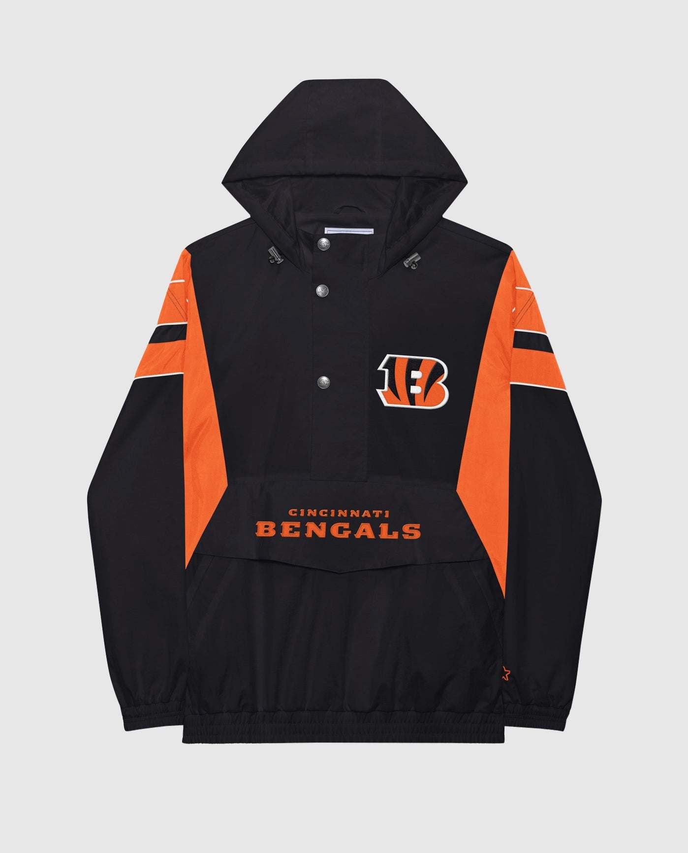 Men's Starter Black Cincinnati Bengals Thursday Night Gridiron Reflective  Stripe Half-Zip Hooded Jacket