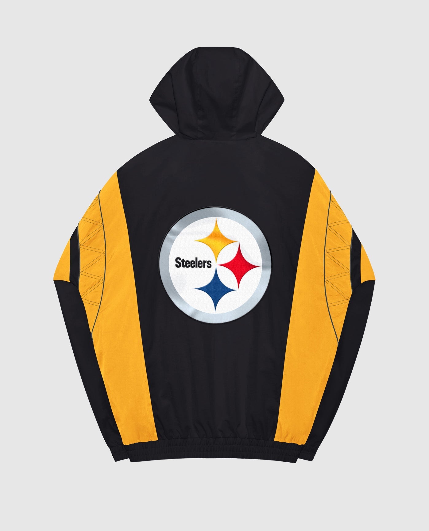 Men's JH Design Black Pittsburgh Steelers Wool & Leather Reversible Jacket with Embroidered Logos