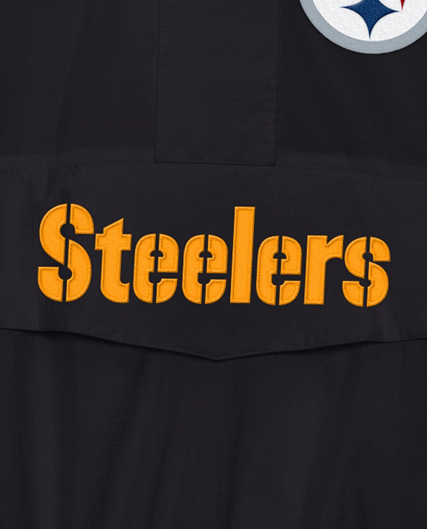 Team Name On Front Of Pittsburgh Steelers Home Team Half-Zip Jacket | Steelers Yellow