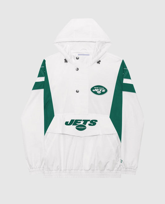 Front Of New York Jets Home Team Half-Zip Jacket | White