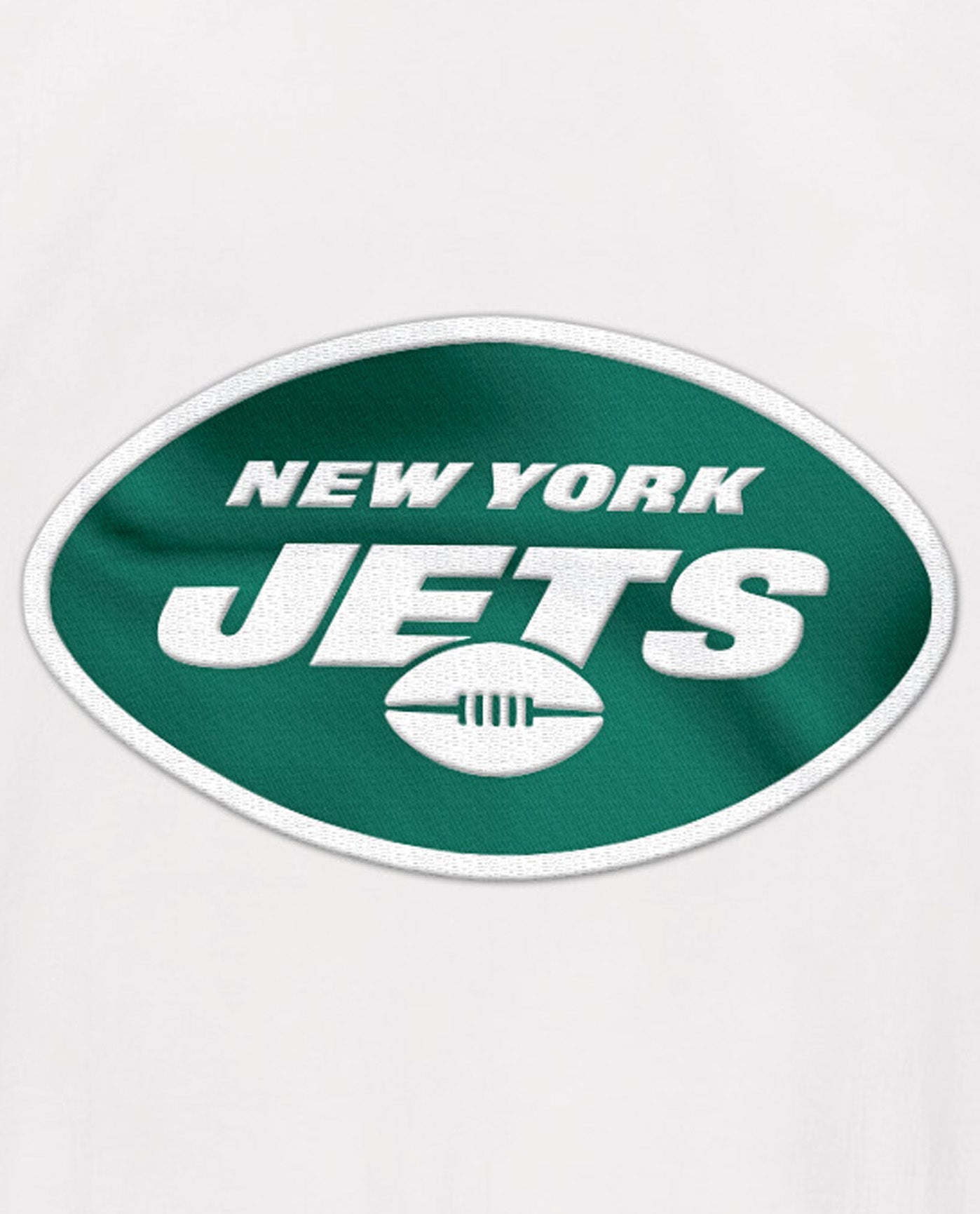 Team Logo On Back Of New York Jets Home Team Half-Zip Jacket | White