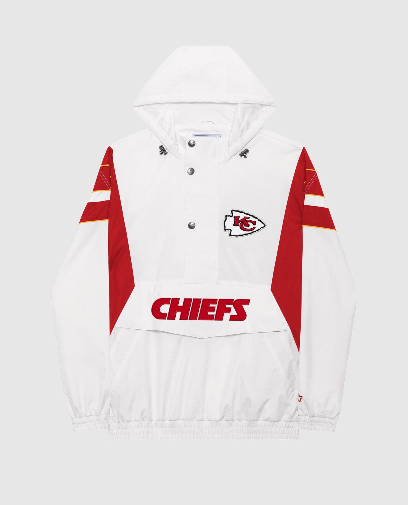 Front Of Kansas City Chiefs Home Team Half-Zip Jacket | White