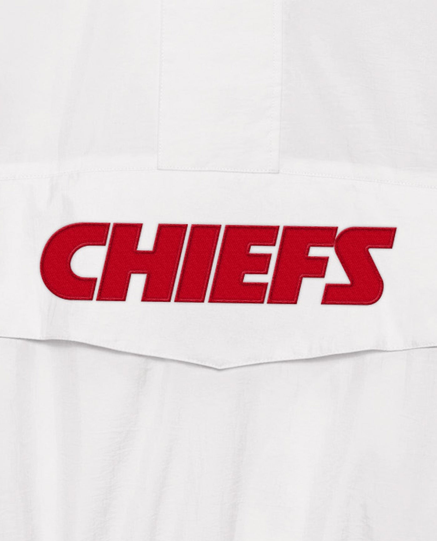 Team Name On Front Of Kansas City Chiefs Home Team Half-Zip Jacket | White