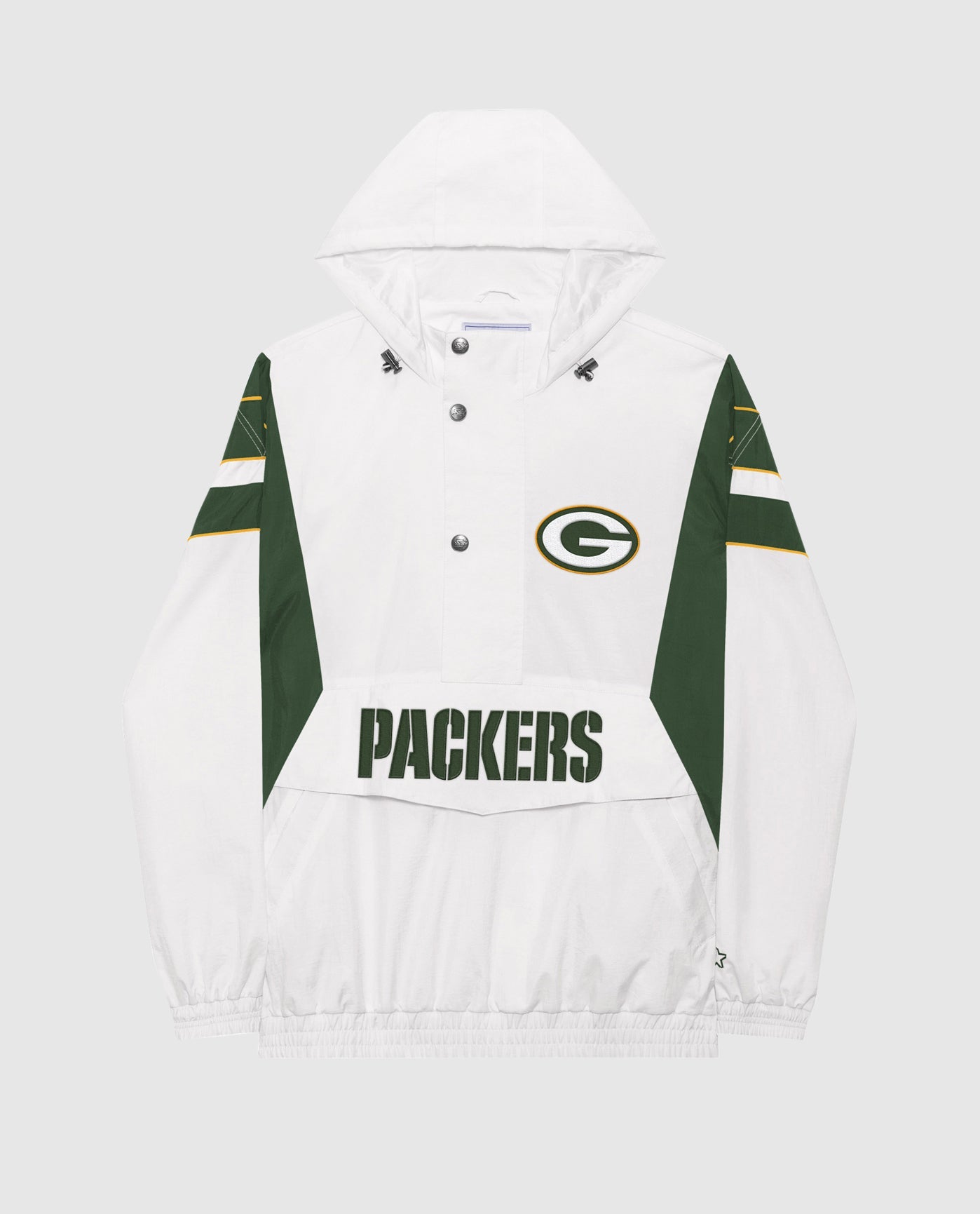 Front Of Green Bay Packers Home Team Half-Zip Jacket | White