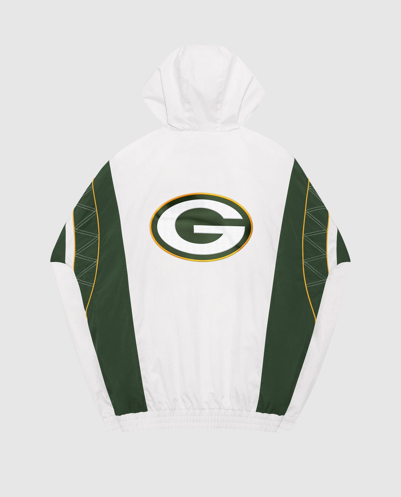 Back Of Green Bay Packers Home Team Half-Zip Jacket | White
