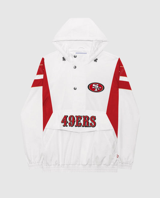 Front Of San Francisco 49ers Home Team Half-Zip Jacket | White