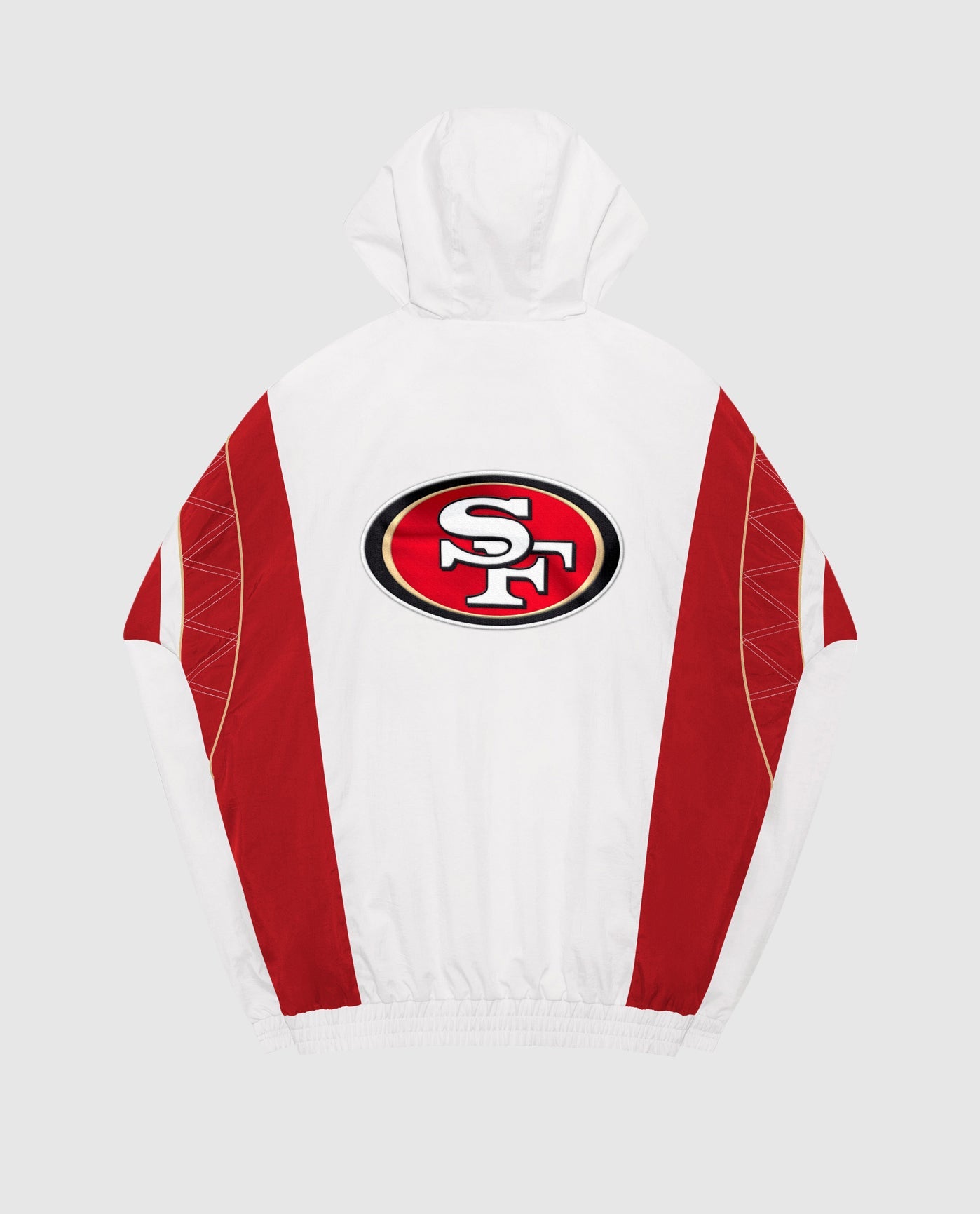 Back Of San Francisco 49ers Home Team Half-Zip Jacket | White