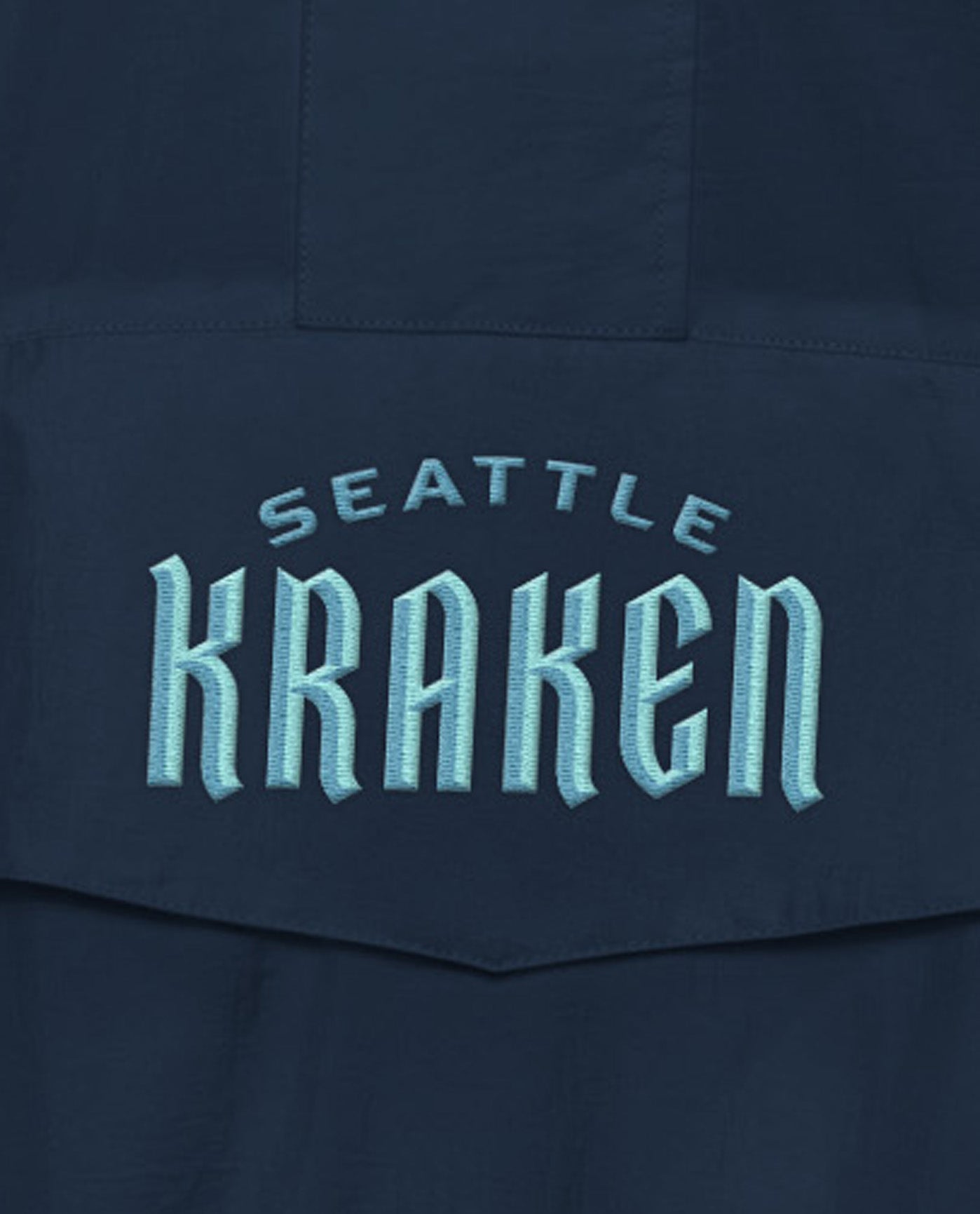 Team Name On Front Of Seattle Kraken Home Team Half-Zip Jacket | Kraken Blue