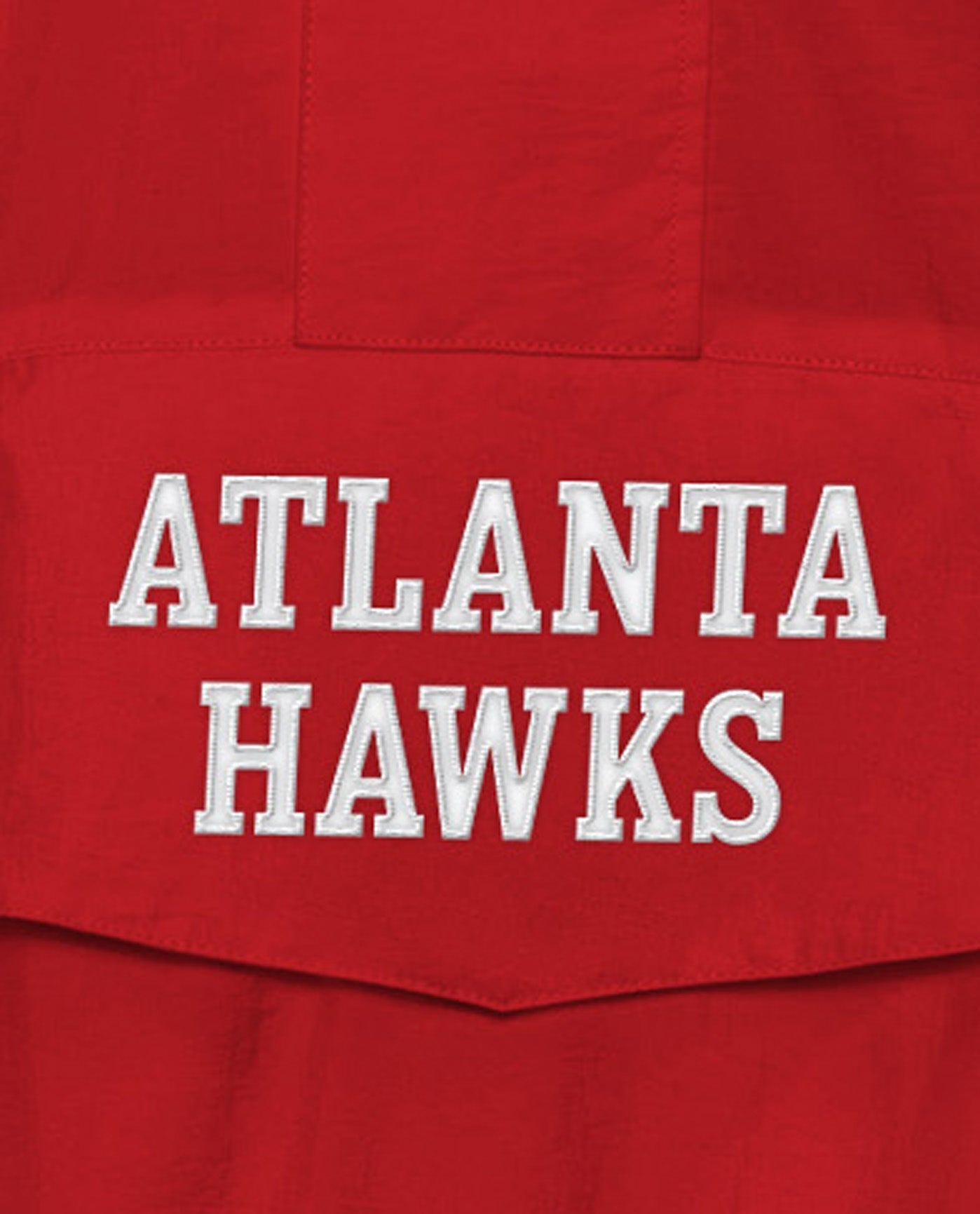 Team Name On Front Of Atlanta Hawks Home Team Half-Zip Jacket | Hawks Red