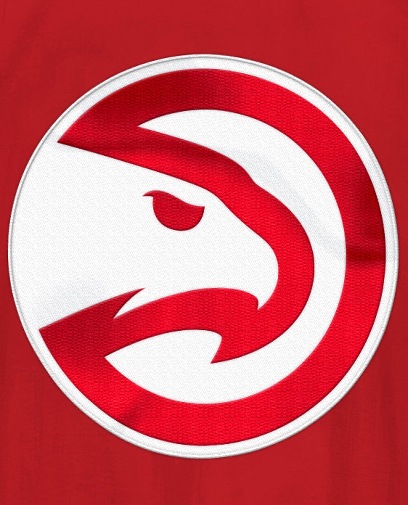 Team Logo On Back Of Atlanta Hawks Home Team Half-Zip Jacket | Hawks Red