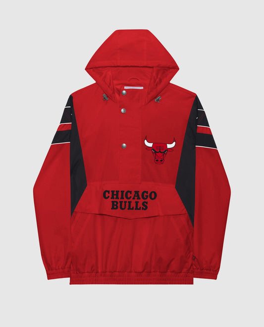 Front Of Chicago Bulls Home Team Half-Zip Jacket | Bulls Red