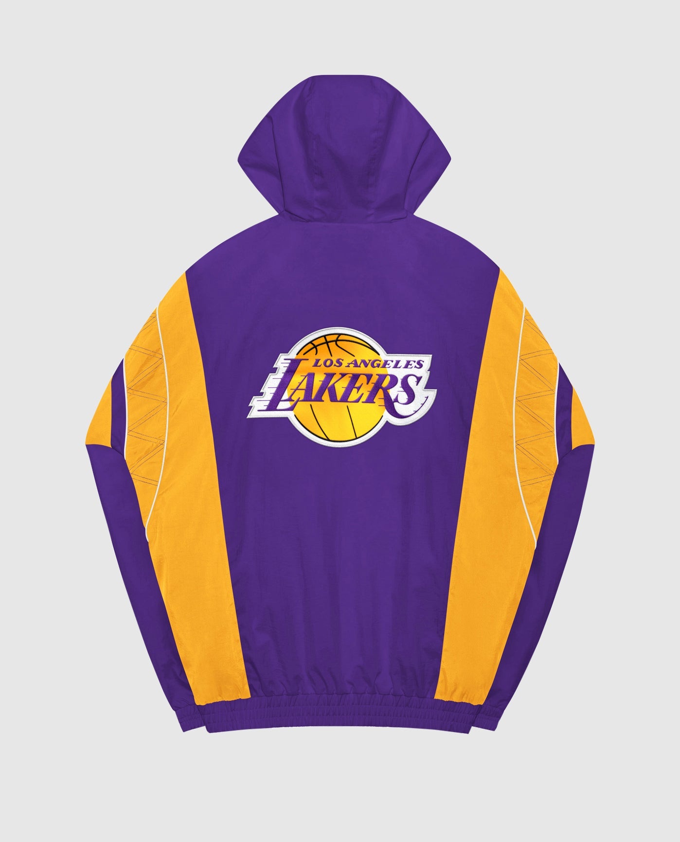 Back Of Los Angeles Lakers Home Team Half-Zip Jacket | Lakers Purple