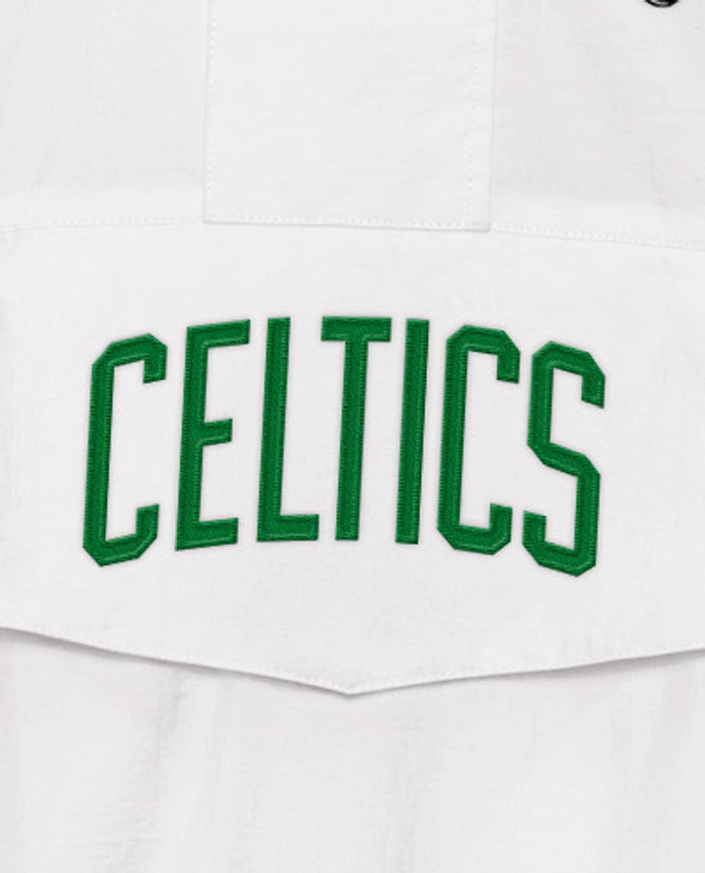 Team Name On Front Of Boston Celtics Home Team Half-Zip Jacket | White