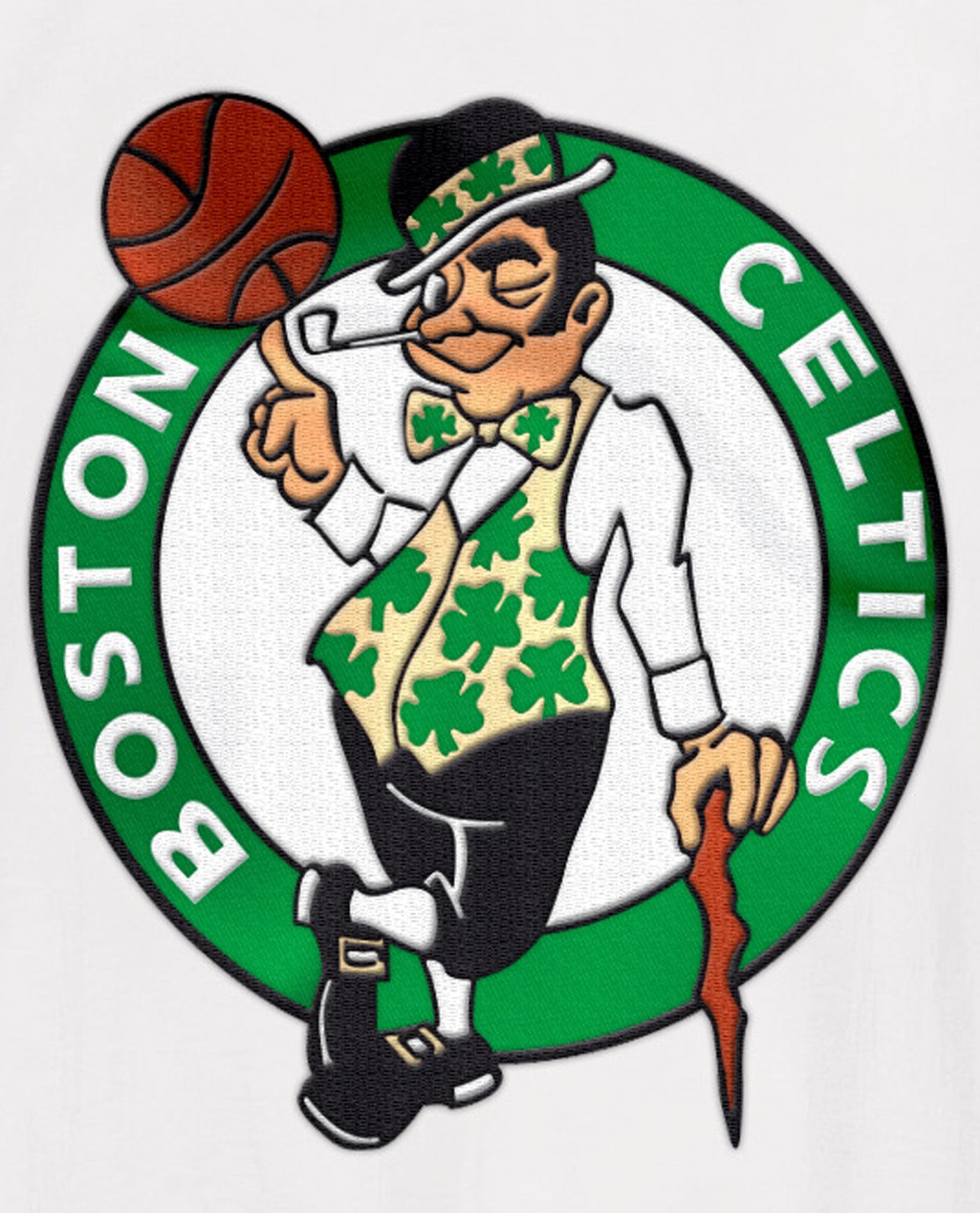 Team Logo On Back Of Boston Celtics Home Team Half-Zip Jacket | White