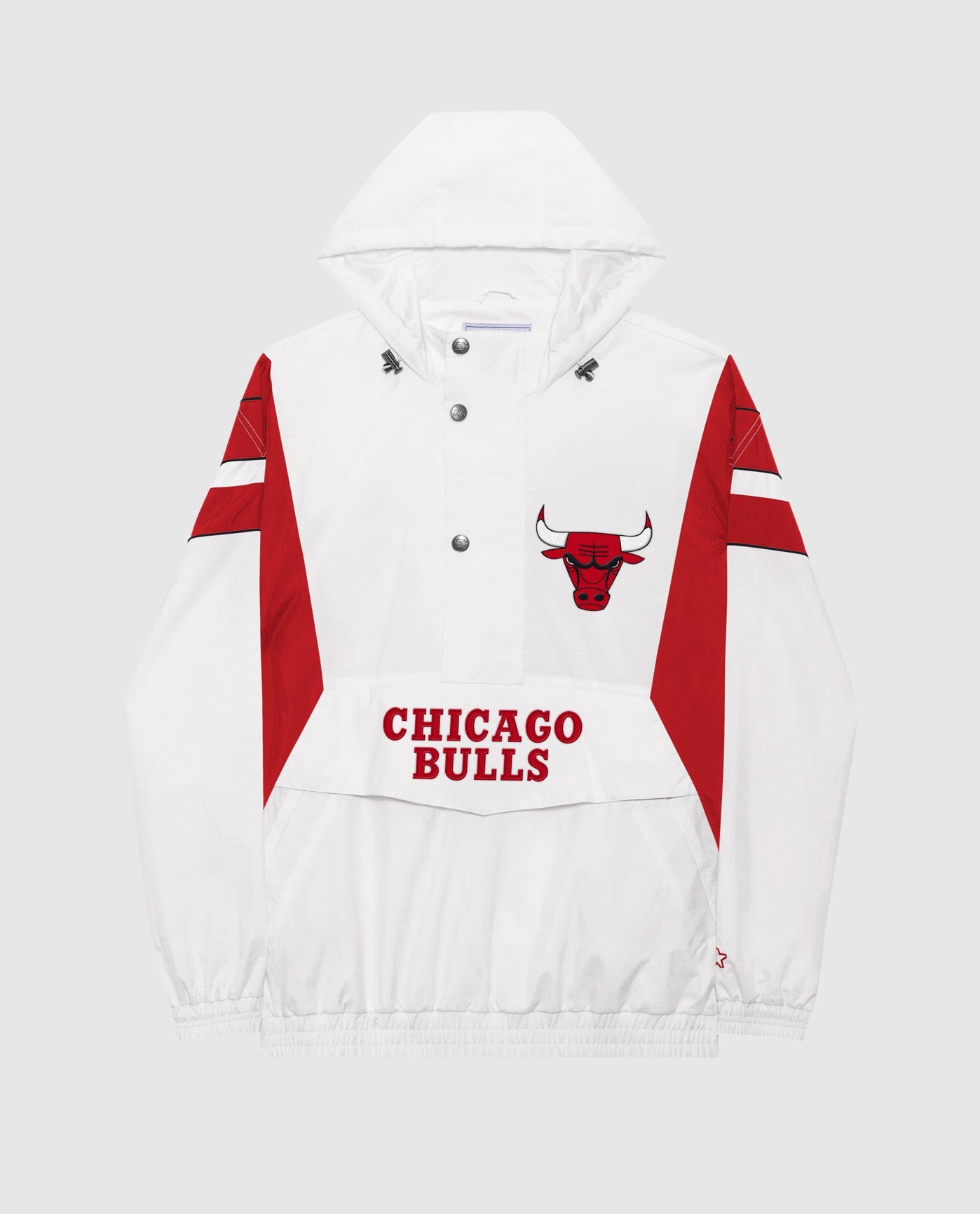 Front Of Chicago Bulls Home Team Half-Zip Jacket | White
