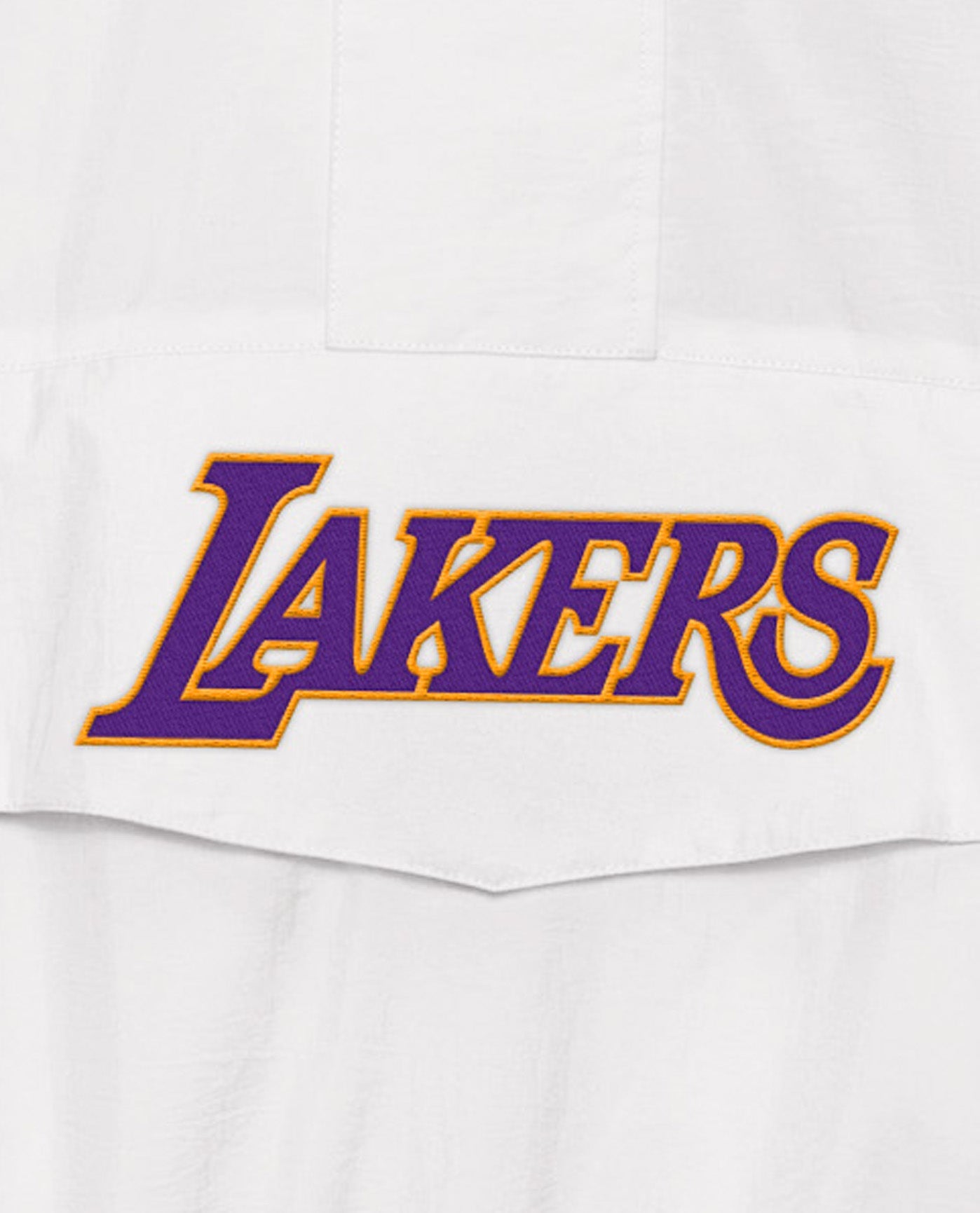 Team Name On Front Of Los Angeles Lakers Home Team Half-Zip Jacket | White