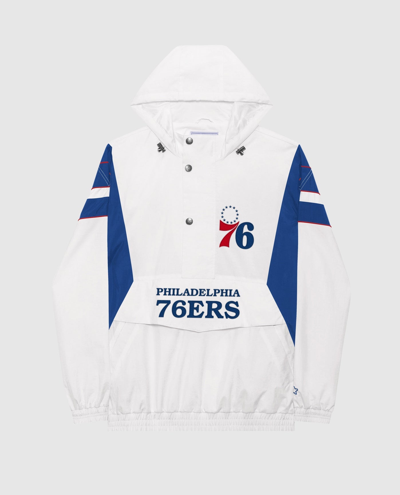 Front Of Philadelphia 76ers Home Team Half-Zip Jacket | White