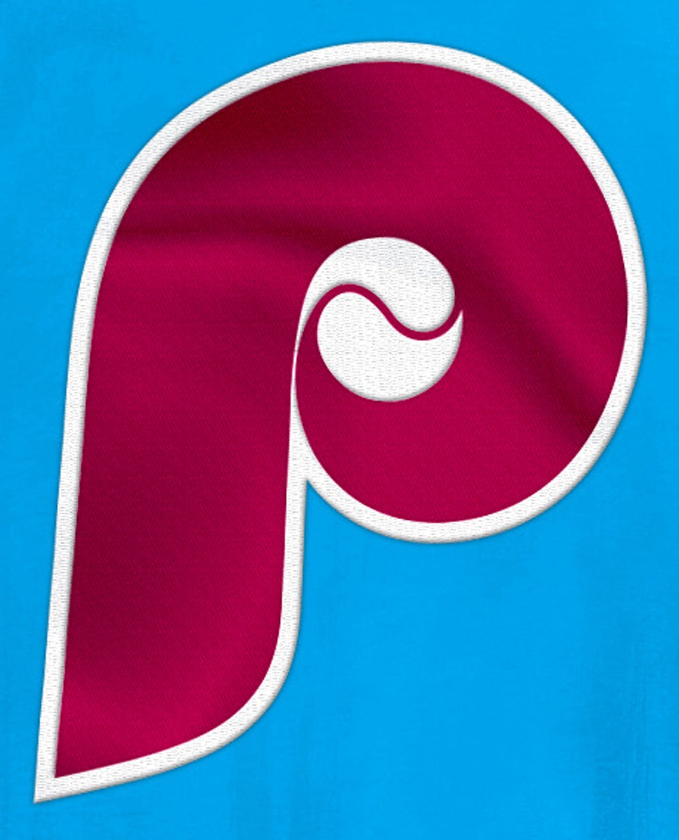 Team Logo On Back Of Philadelphia Phillies Home Team Half-Zip Jacket | Phillies Blue
