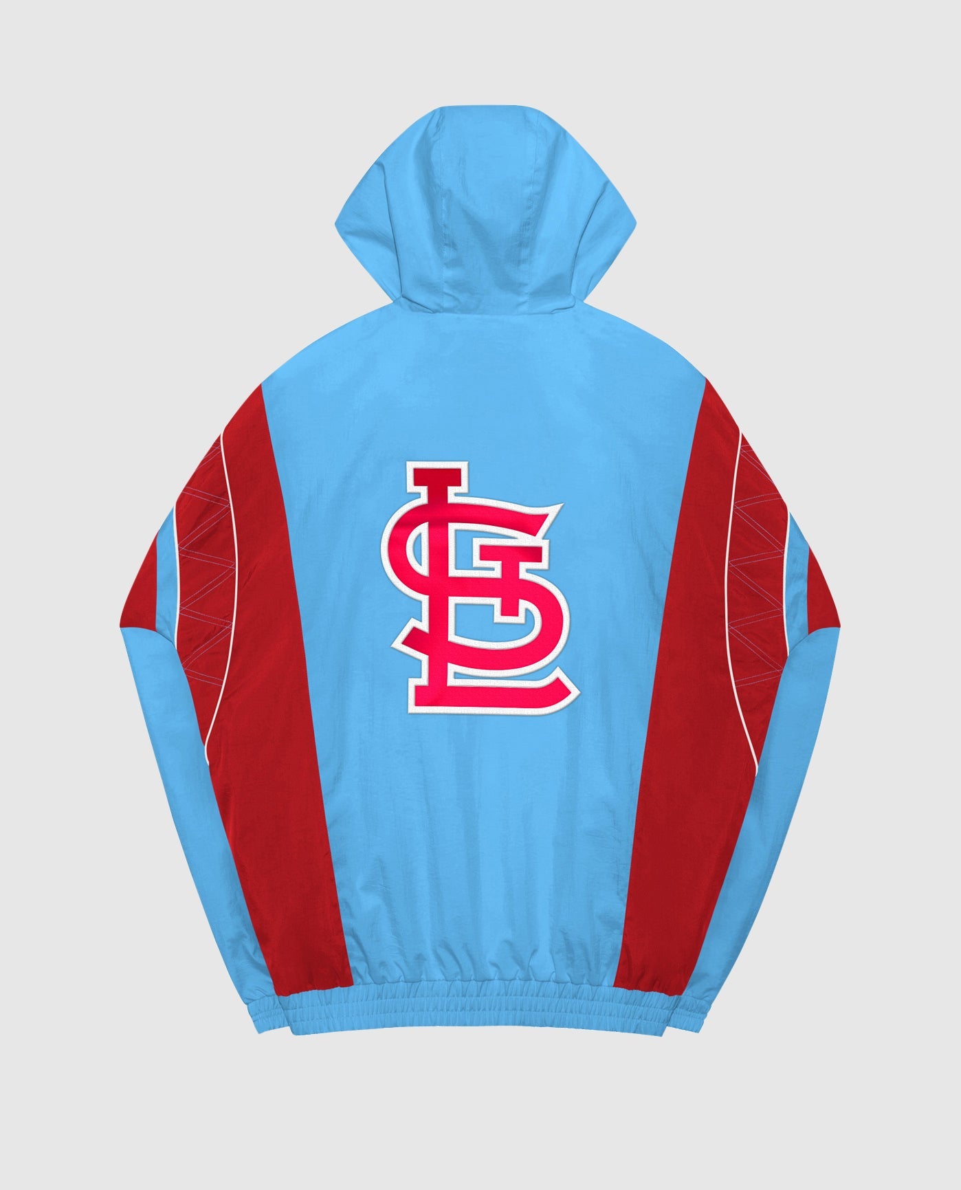 Back Of St. Louis Cardinals Home Team Half-Zip Jacket | SL Cardinals Red