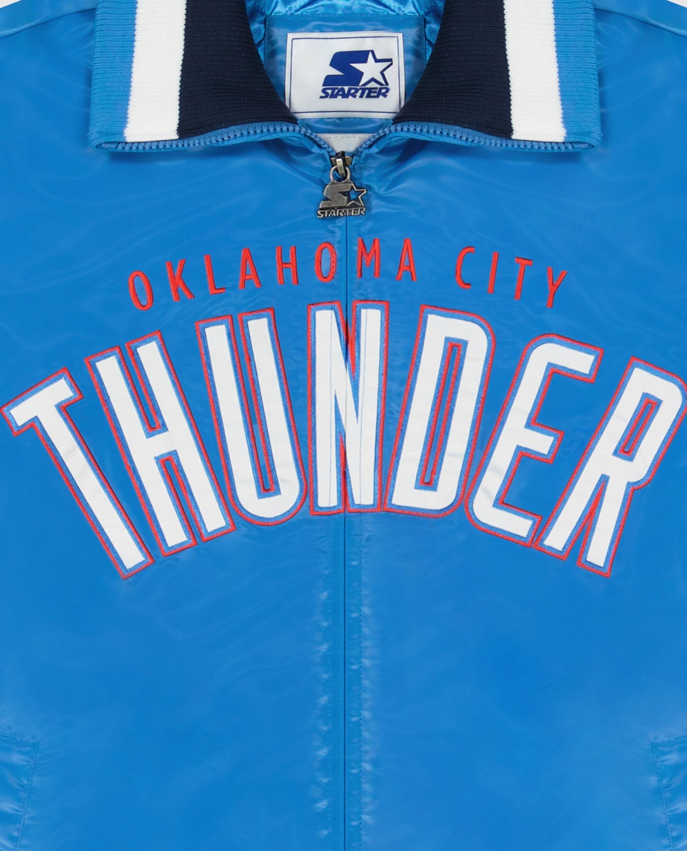 Oklahoma City Thunder Twill Applique Team Name And Front Zipper | Thunder Light Blue
