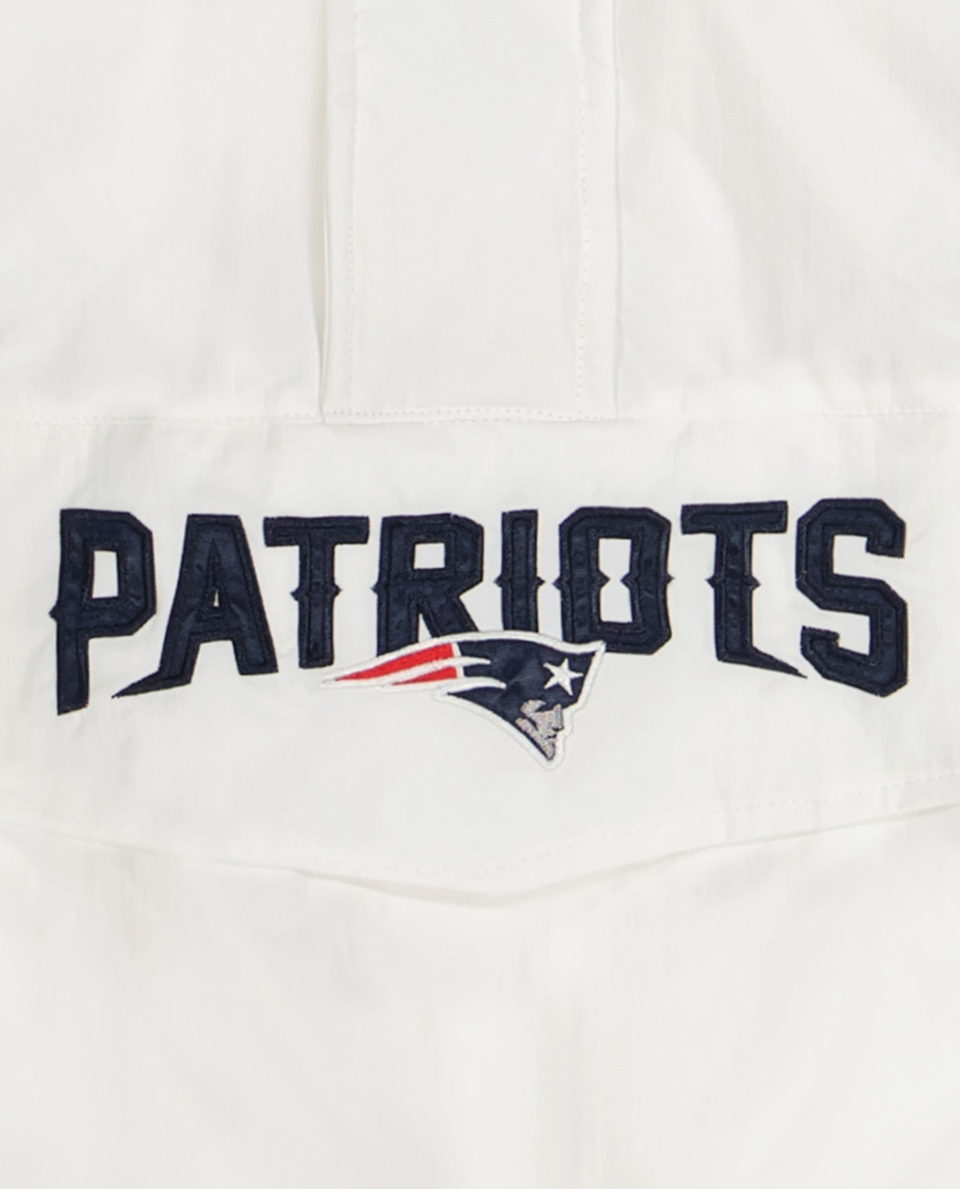 Men's Starter White New England Patriots Half-Zip Hooded Impact