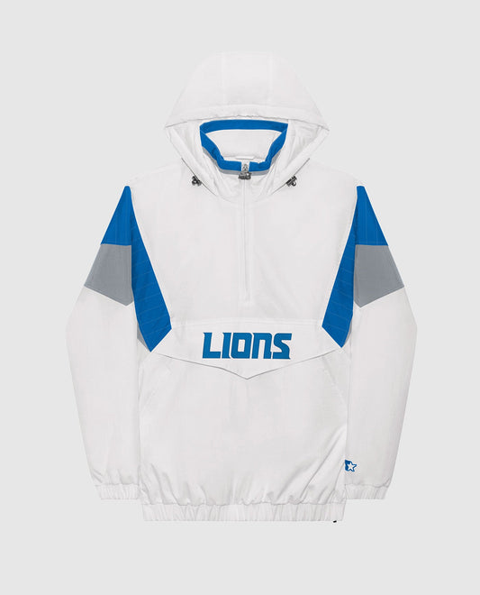 Front Of Detroit Lions Breakaway Nylon Half-Zip Jacket | White
