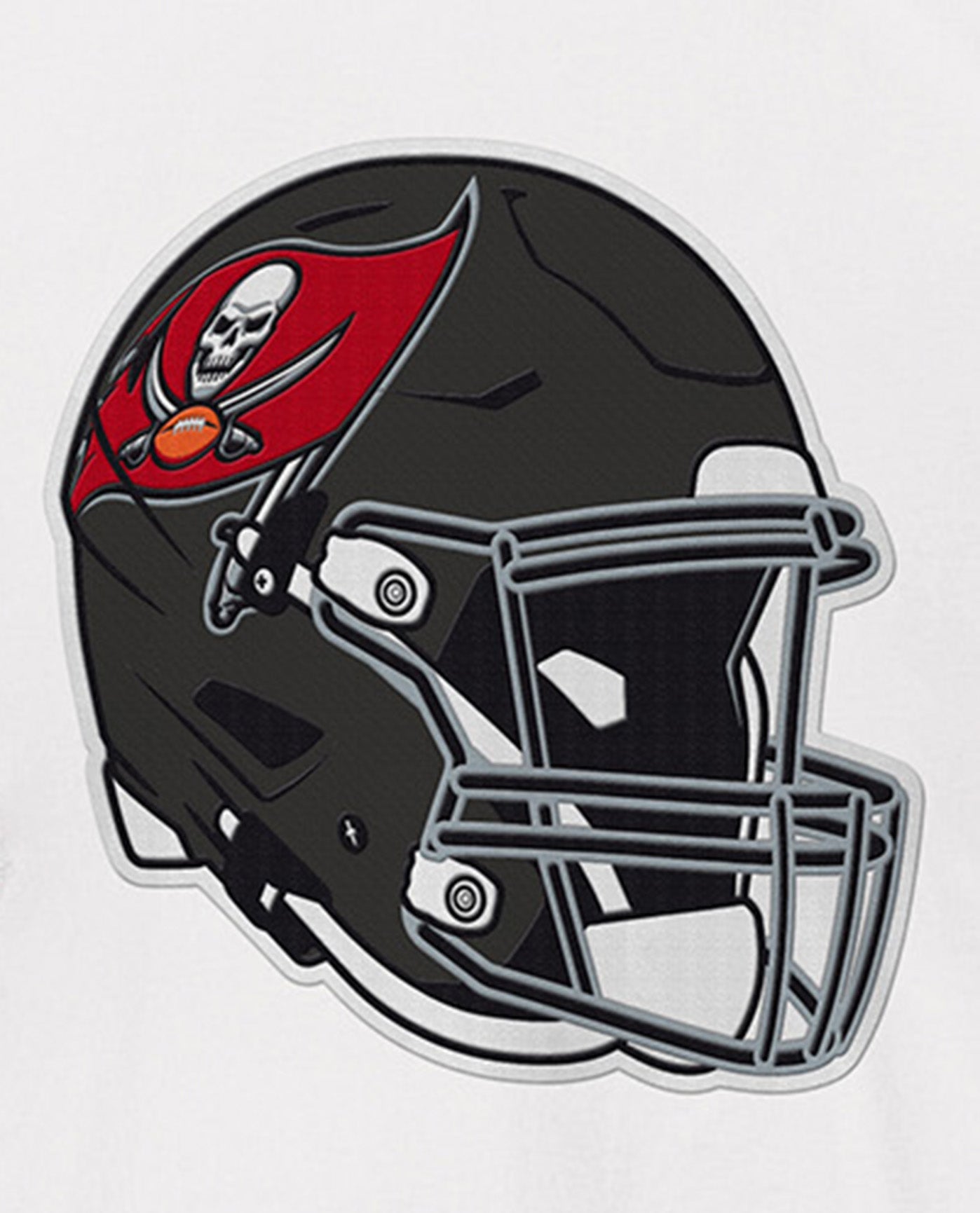 Team Helmet On Back Of Tampa Bay Buccaneers Breakaway Nylon Half-Zip Jacket | White