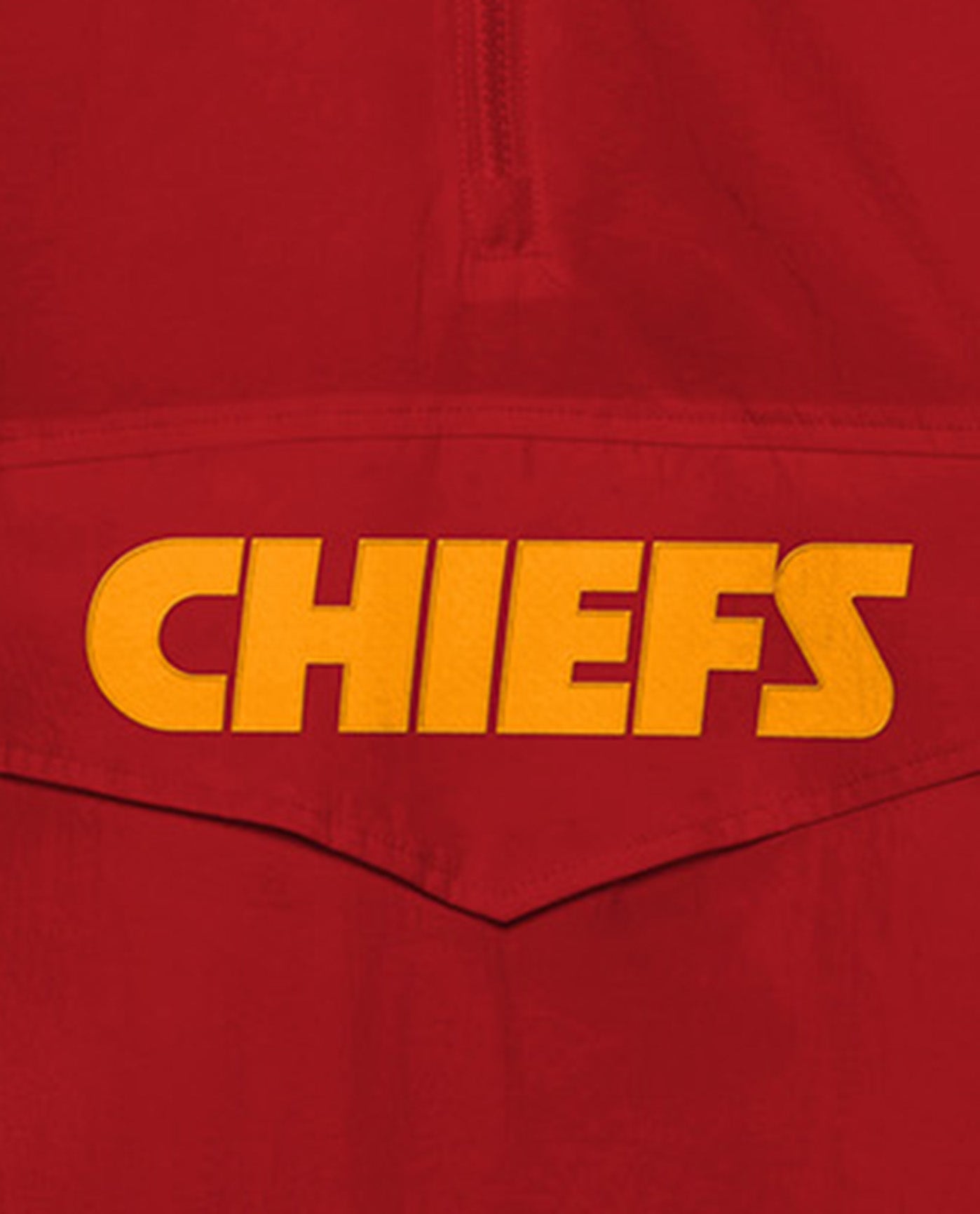 Team Name On Front Pocket Of Kansas City Chiefs Breakaway Nylon Half-Zip Jacket | Chiefs Red