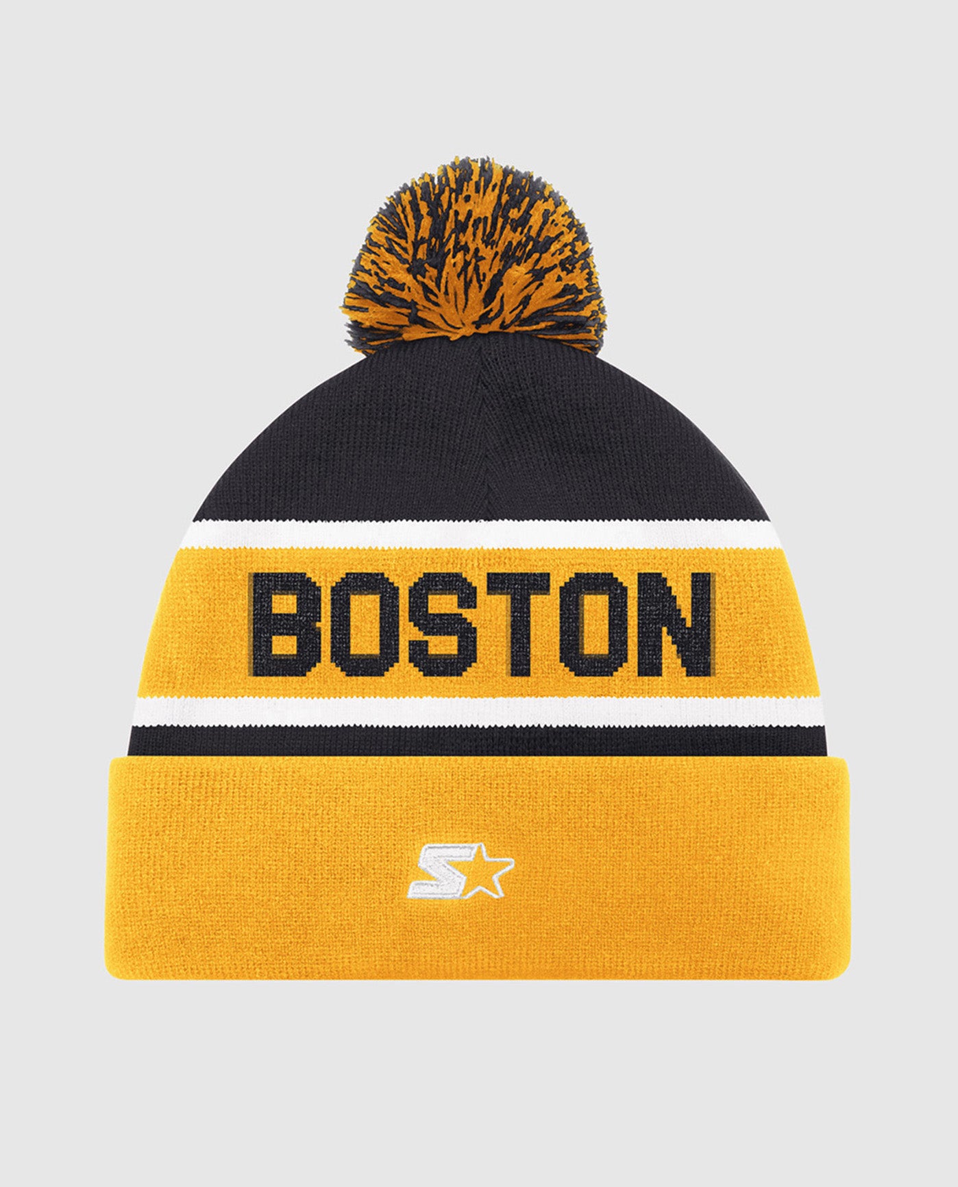 Back of Boston Bruins Pom Beanie | Bruins Yellow