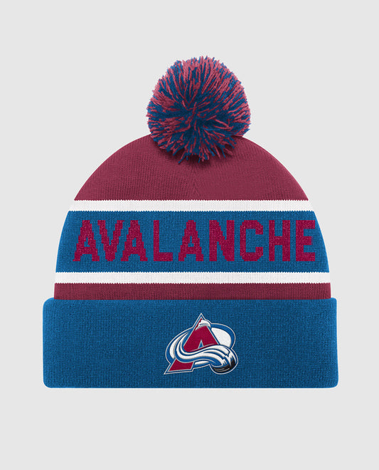 Front of Colorado Avalanche Pom Beanie | Avalanche Blue